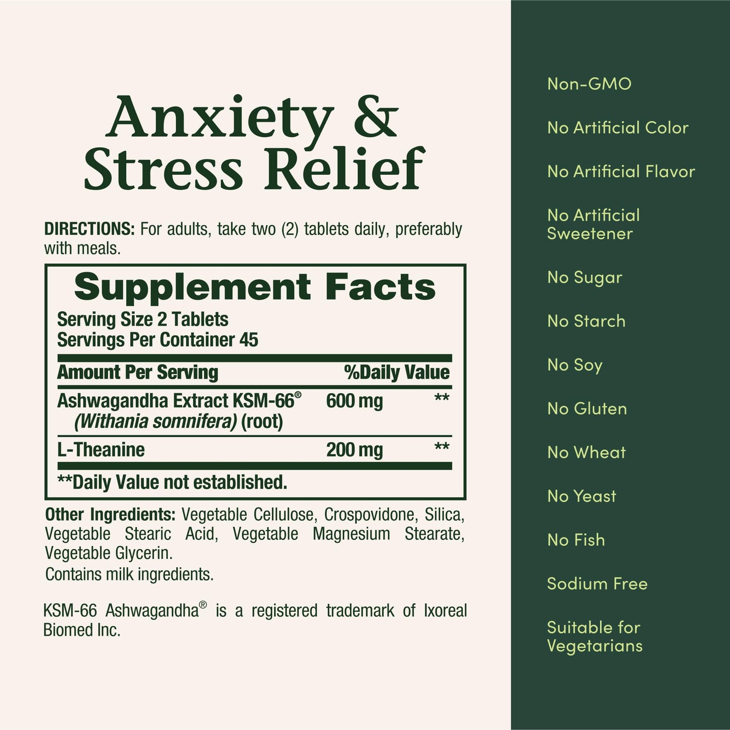 Nature's Bounty Stress Relief Ashwagandha KSM-66 Tablets, 90 Count