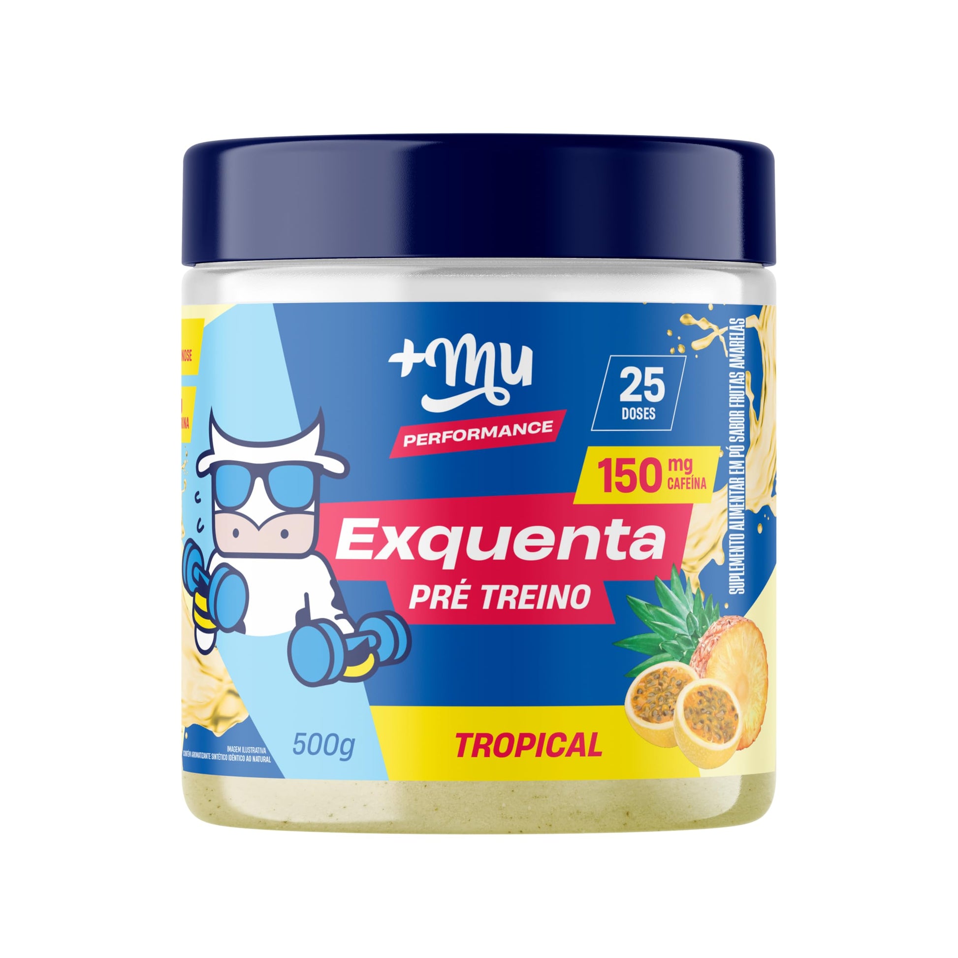 '+Mu Performance Exquenta Pre-Workout Powder, Tropical Flavor, 150mg Caffeine, 25 Servings, 500g, 17.63