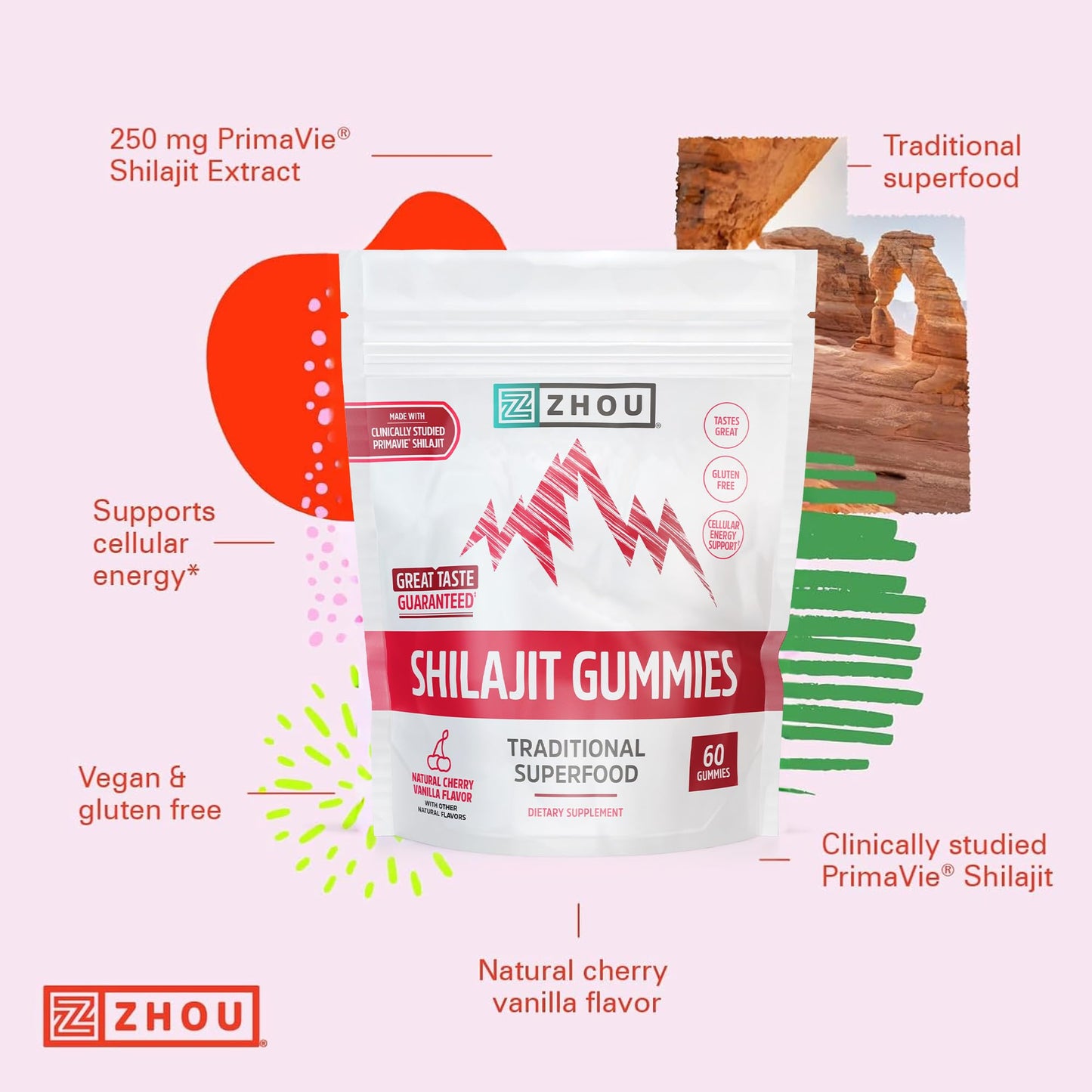 ZHOU Shilajit Gummies Gummy 60 Count