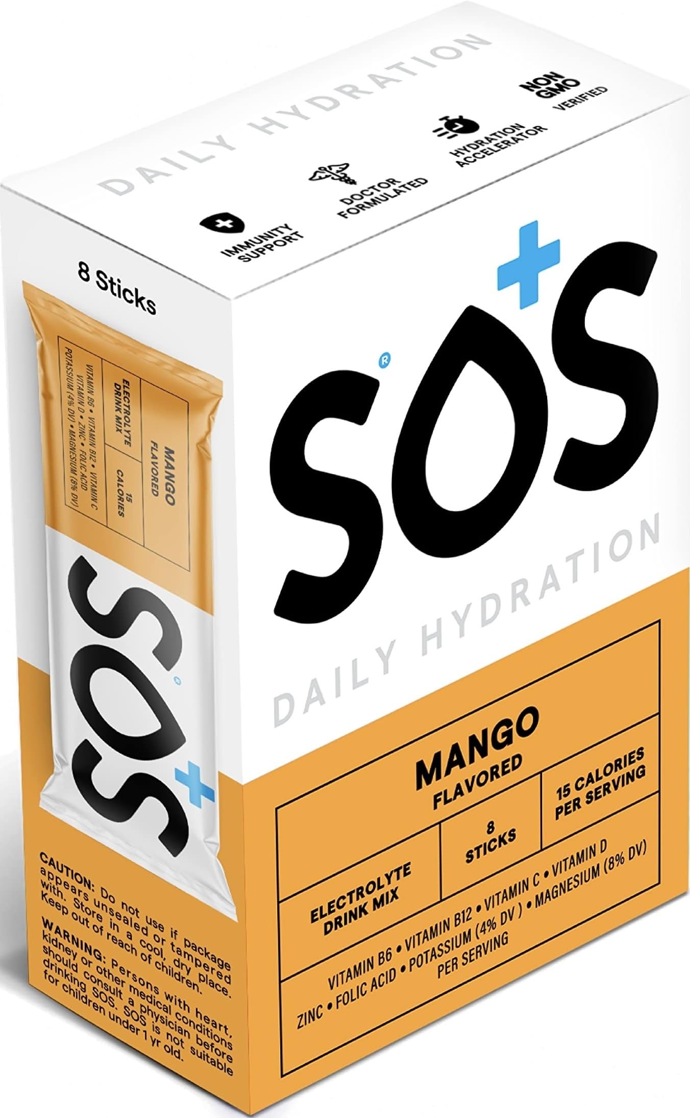 SOS Hydration Electrolyte Powder Sticks 8 Servings