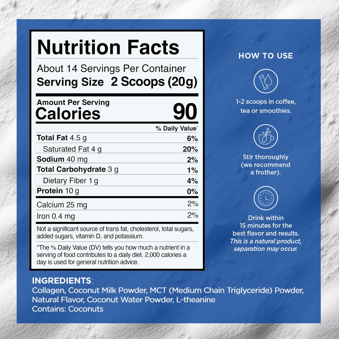VitaCup Keto Collagen Coffee Creamer Vanilla Flavor Dairy-Free Powder 10oz
