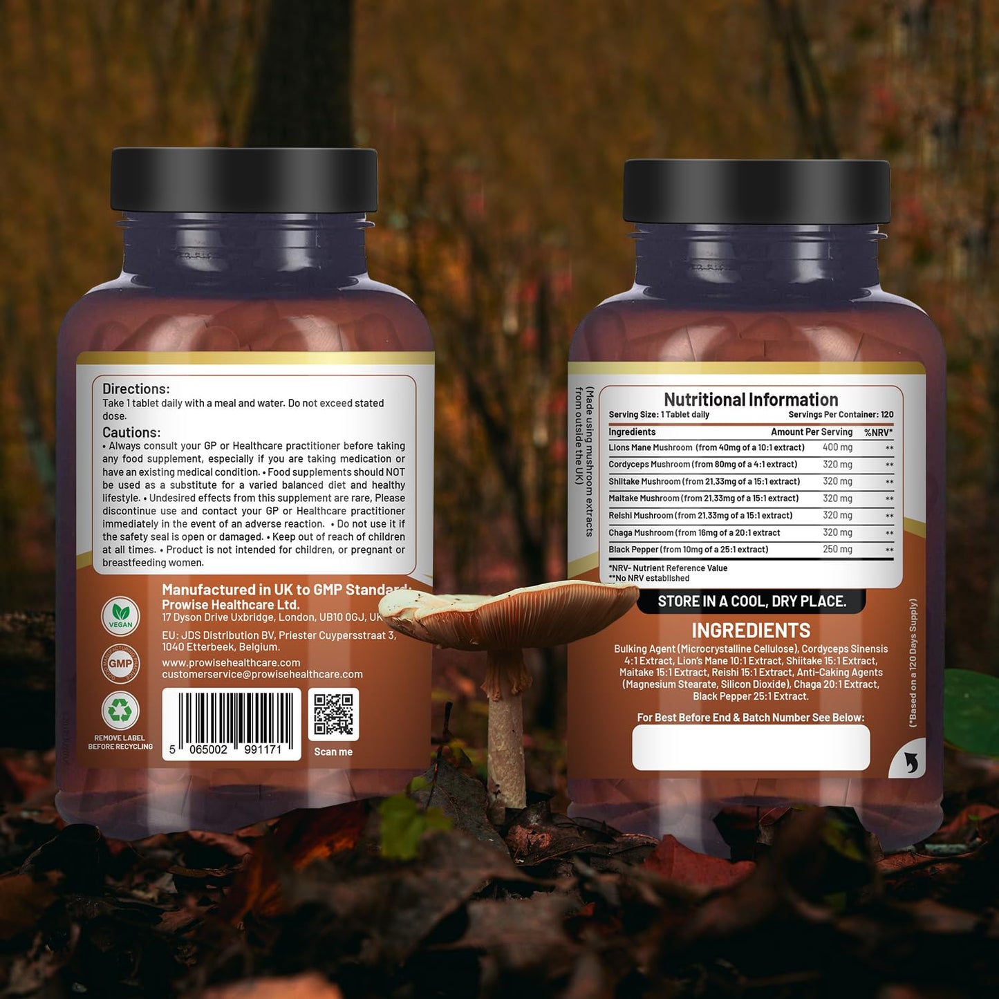 PH PROWISE Healthcare Advanced Mushroom Complex 2000mg 120 Tablets