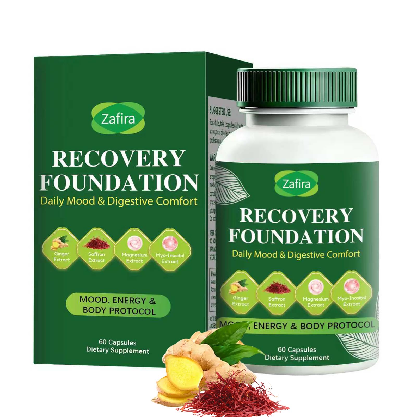 Glowrizon Zafira Recovery Foundation Capsules, 60 Count