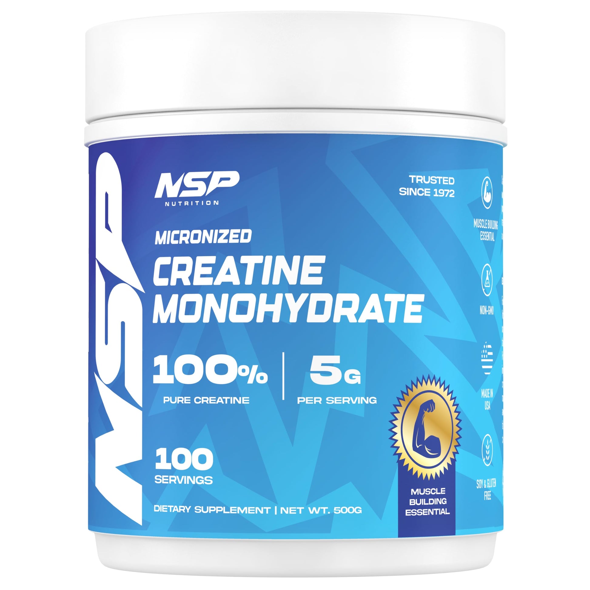 NSP Nutrition Micronized Creatine Monohydrate Powder, 18 Servings