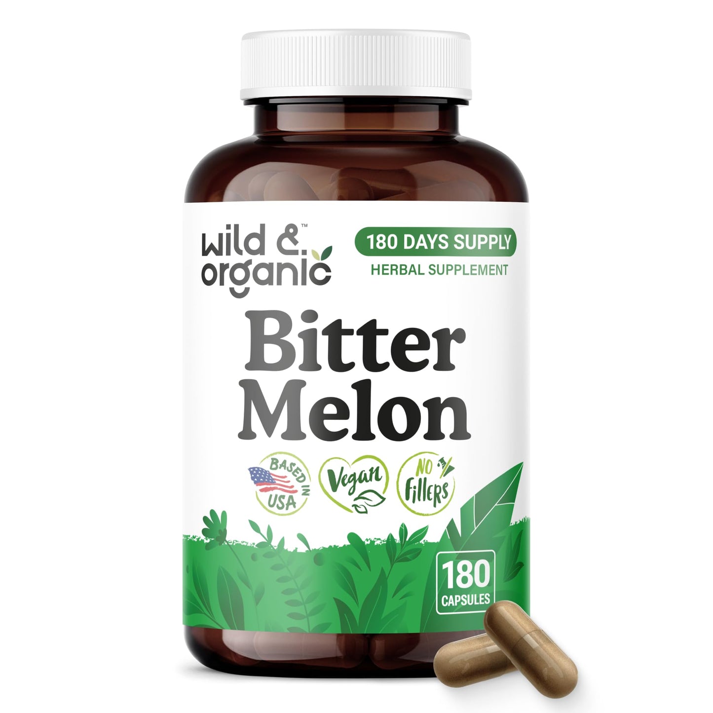 Wild & Organic Bitter Melon 500 mg, 180 Capsules