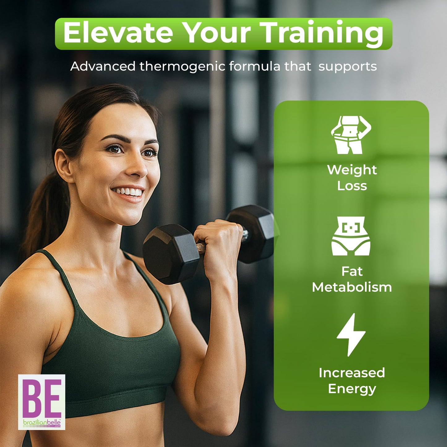 Brazilian Belle Thermogenic Fat Burner for Women Advanced Weight Loss Pills with Green Tea, Garcinia Cambogia & Natural Caffeine – Boost Energy, Support Fat Metabolism Capsules 60