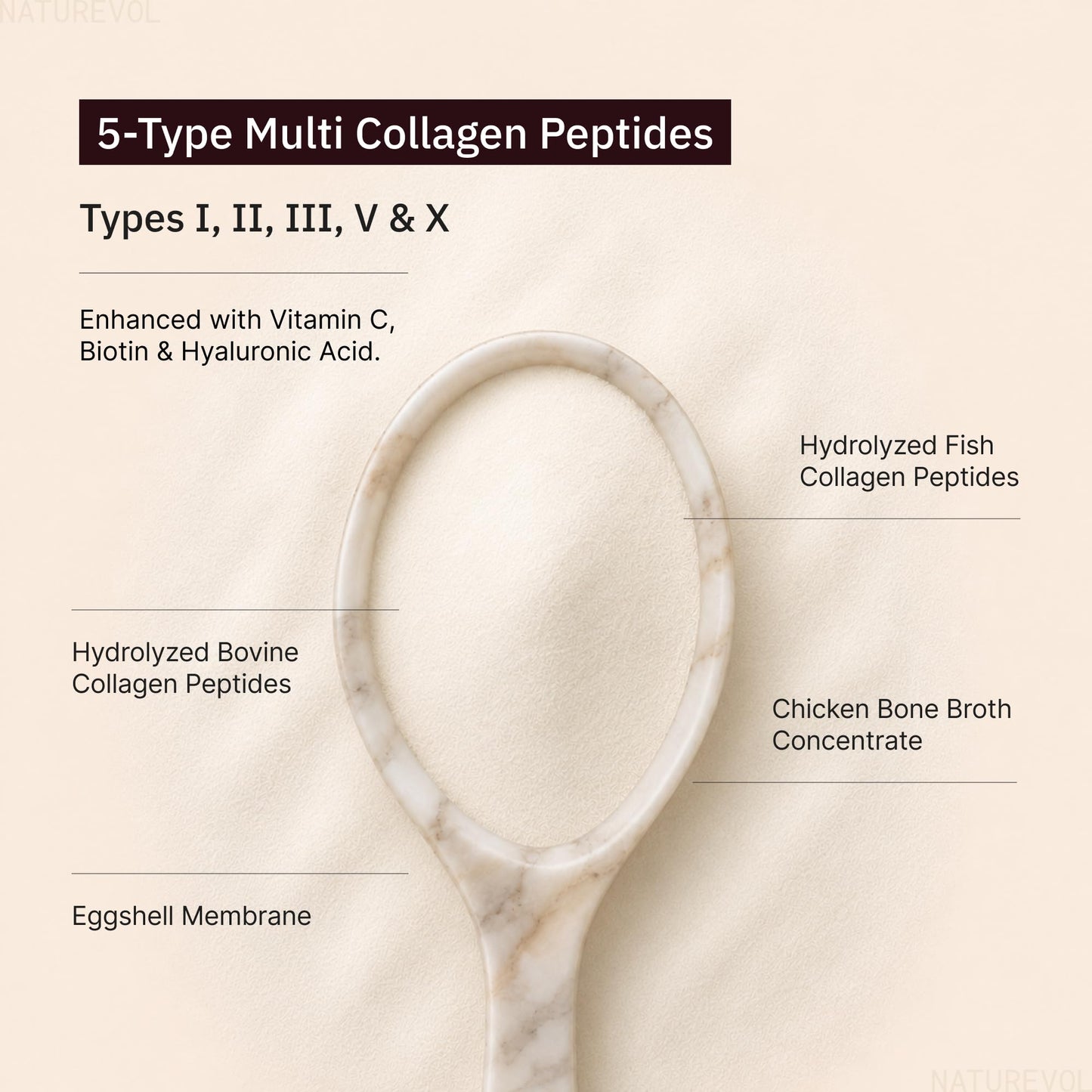 NATUREVOL Multi Collagen Peptides Powder 1 lb