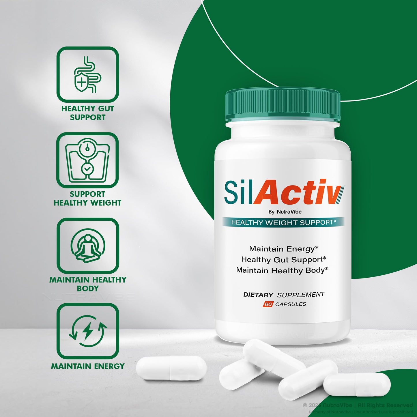 NutraVibe SilActiv Capsules, 120 Capsules