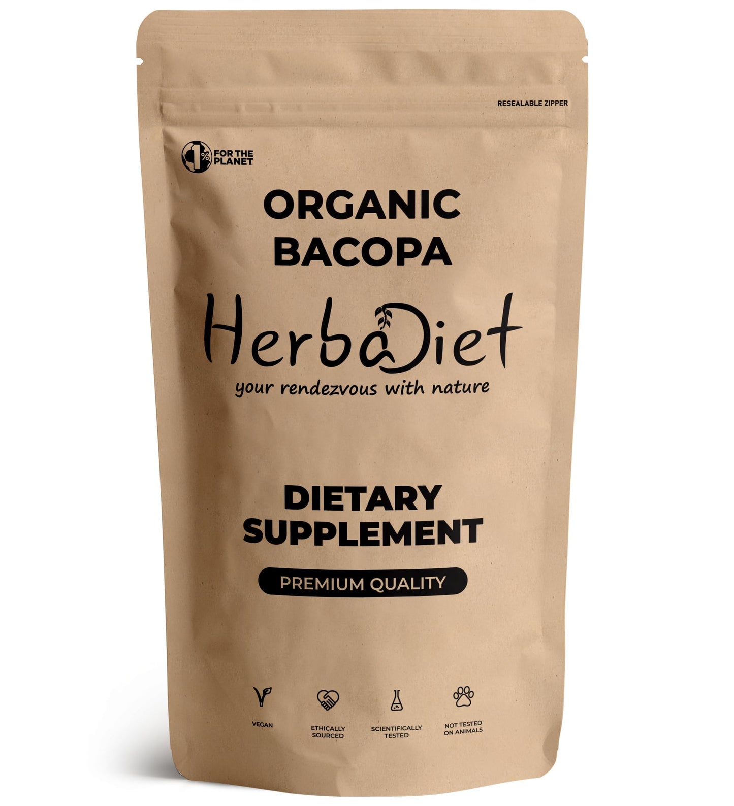 Herbadiet Organic Bacopa Monnieri Powder 8 oz