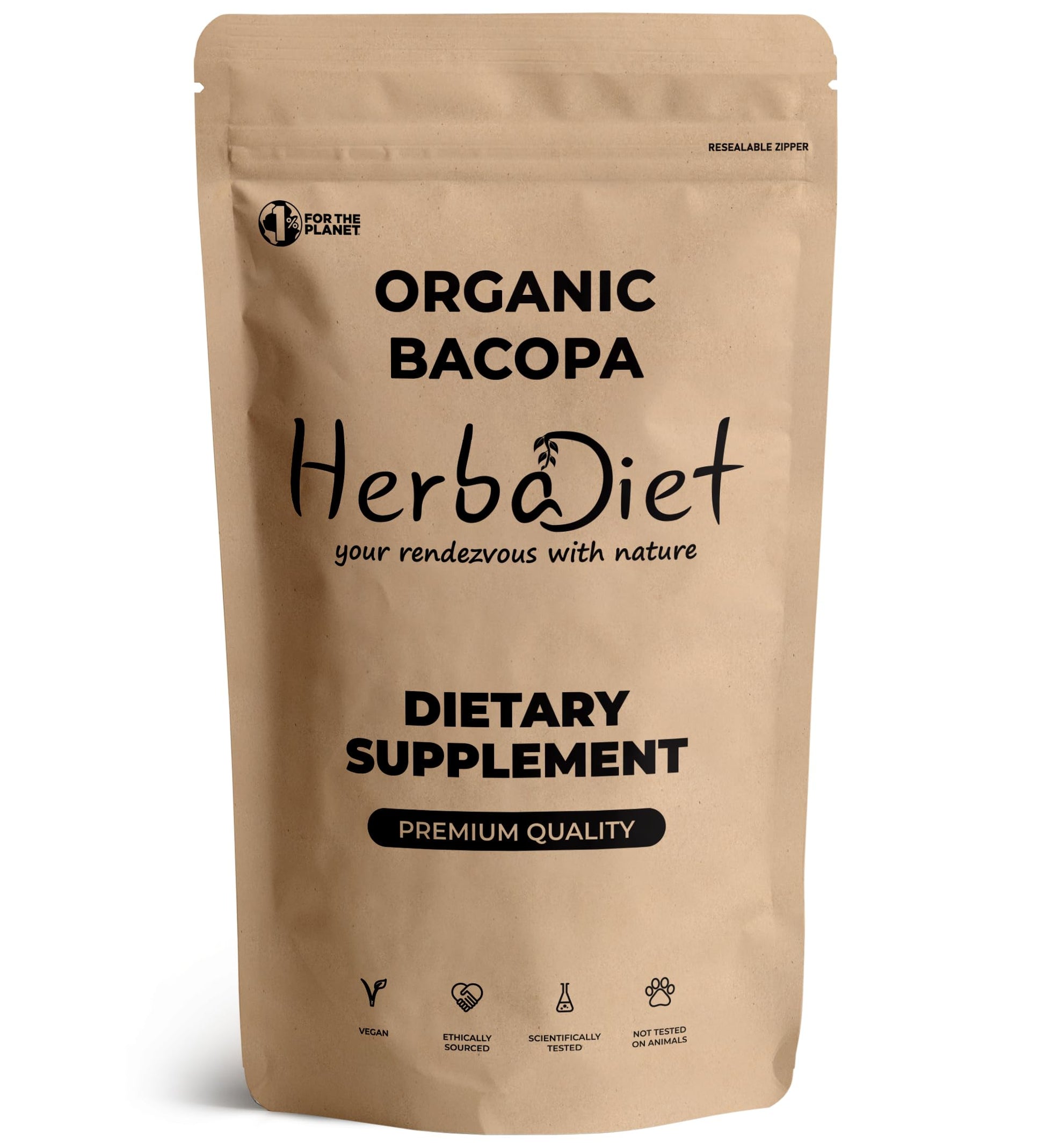 Herbadiet Organic Bacopa Monnieri Powder 8 oz