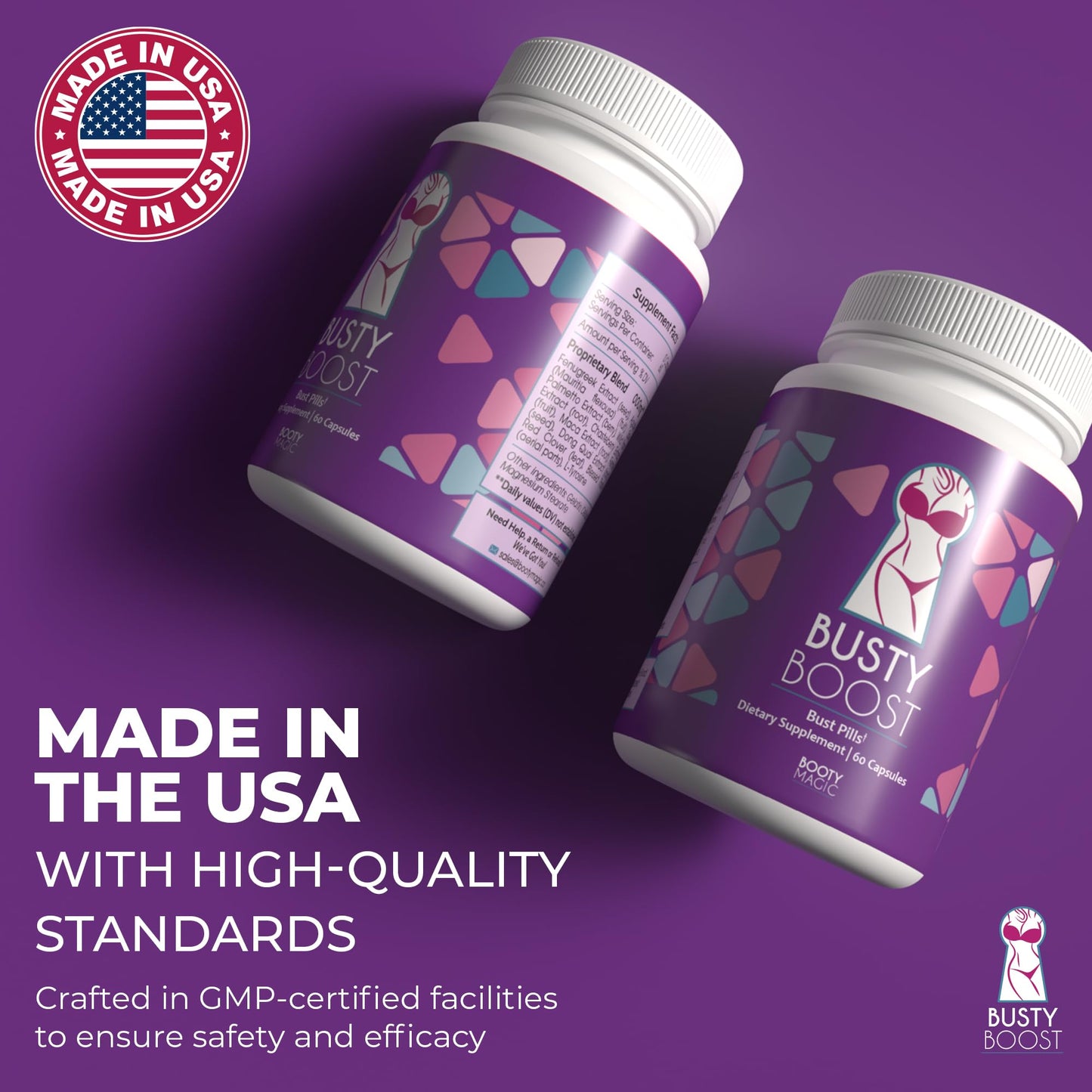 Booty Magic Busty Boost Breast Enhancement Pills Capsule 60 Count