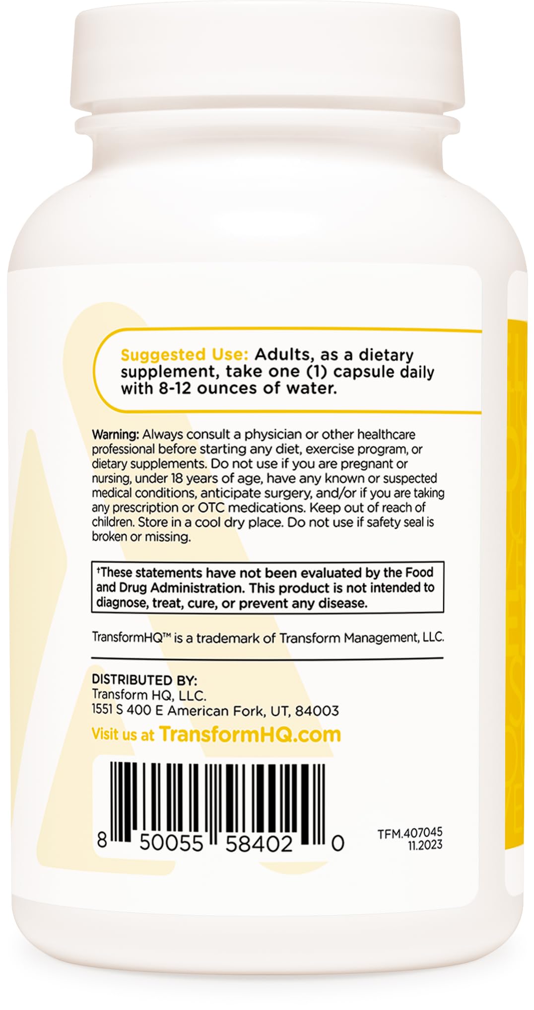TransformHQ Digestive Enzymes Supplement Capsule, 120 Capsules