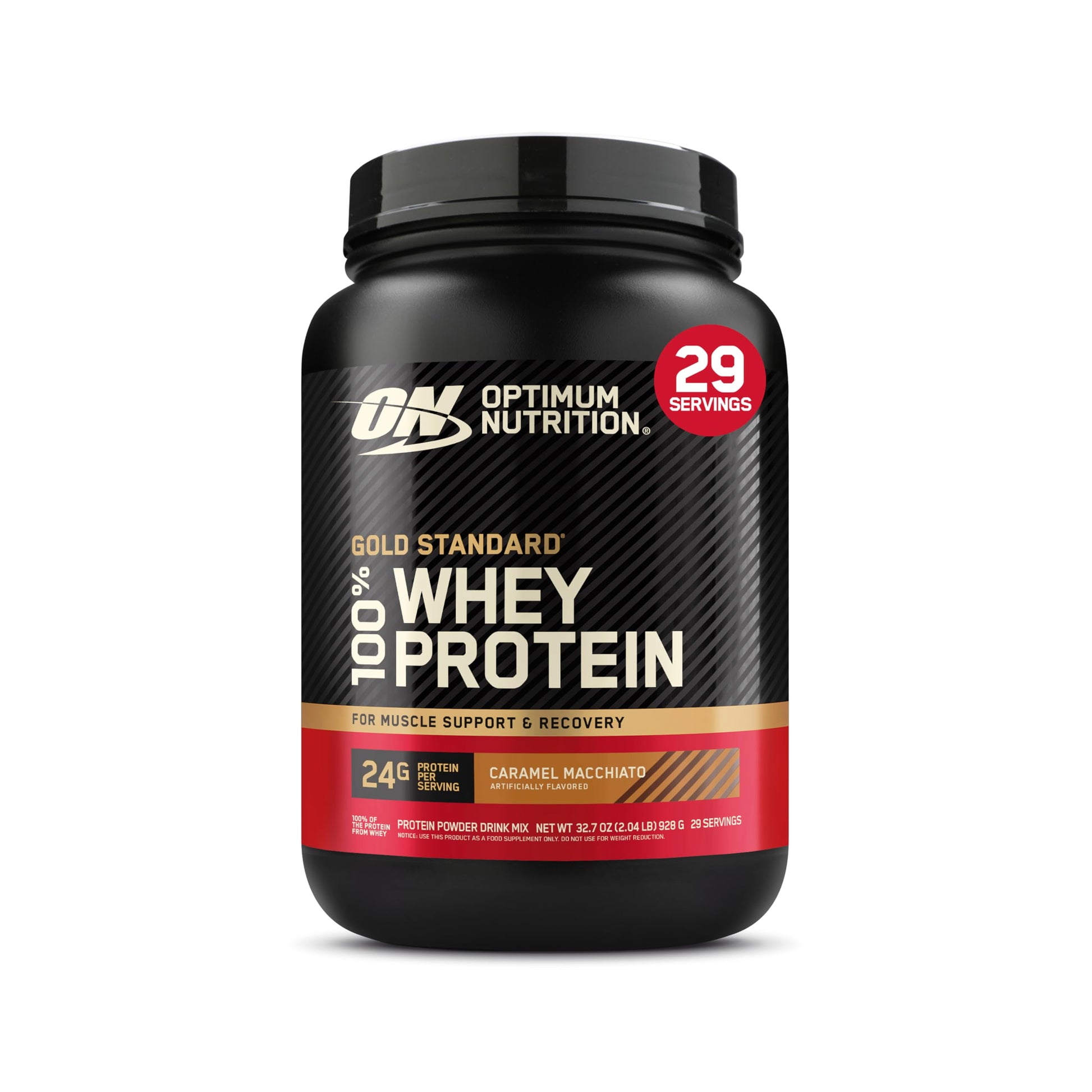 Optimum Nutrition Gold Standard 100% Whey Protein Powder, Caramel Macchiato, 2 lb, 32 Servings