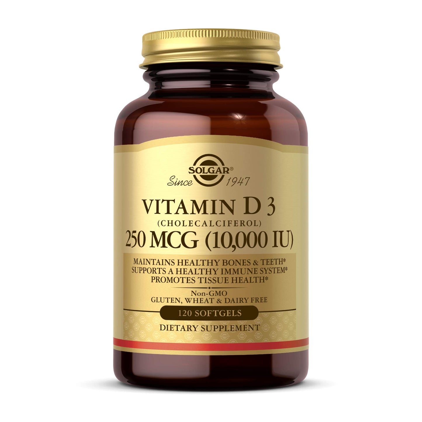 Solgar Vitamin D3 (Cholecalciferol) 10,000IU Softgel, 120 Count