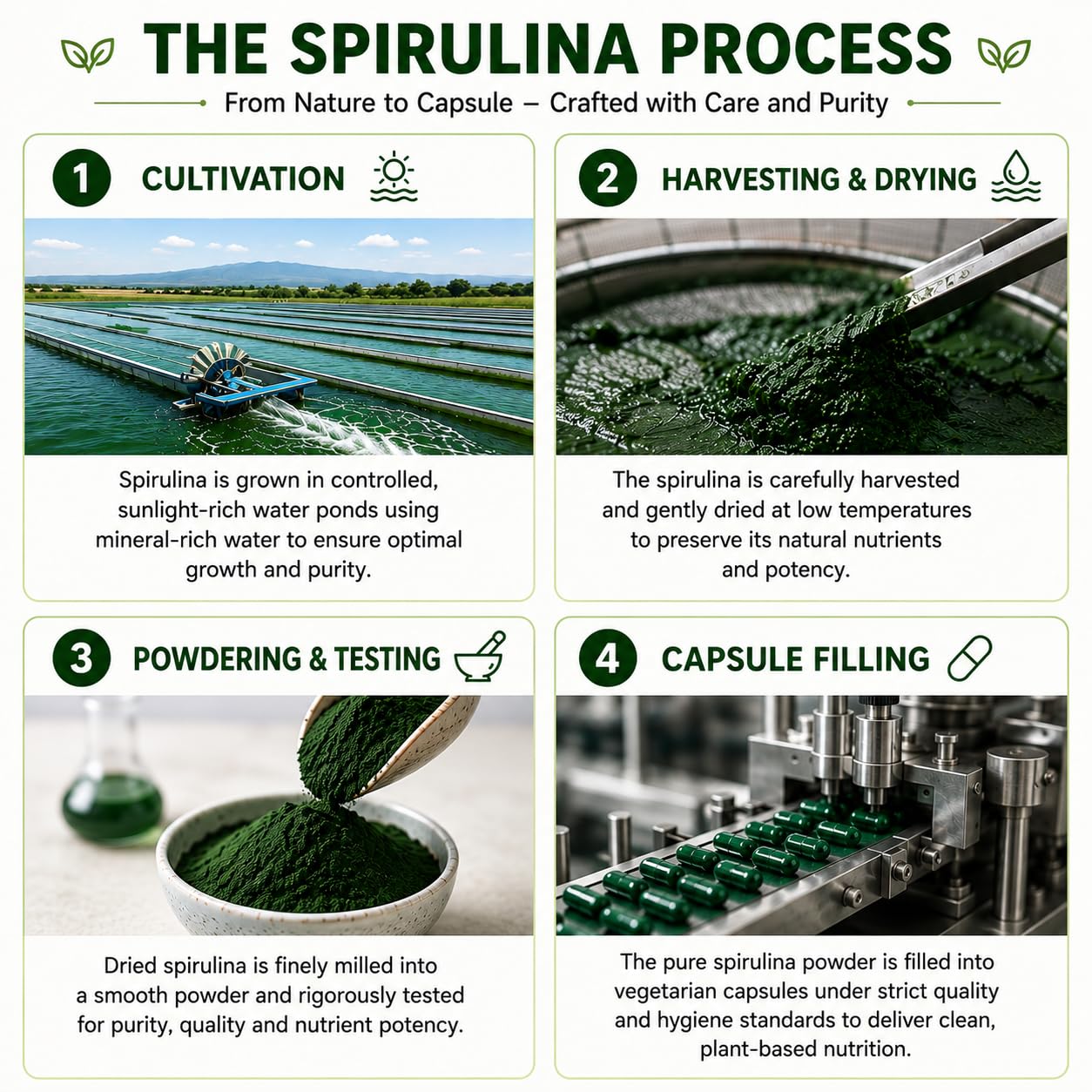 SAPTAMVEDA Saptamved Natural Spirulina 2000mg, 120 Capsules