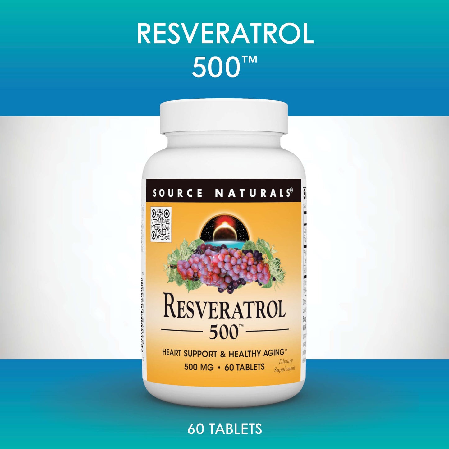 Source Naturals Resveratrol 500 Tablet, 120 Count