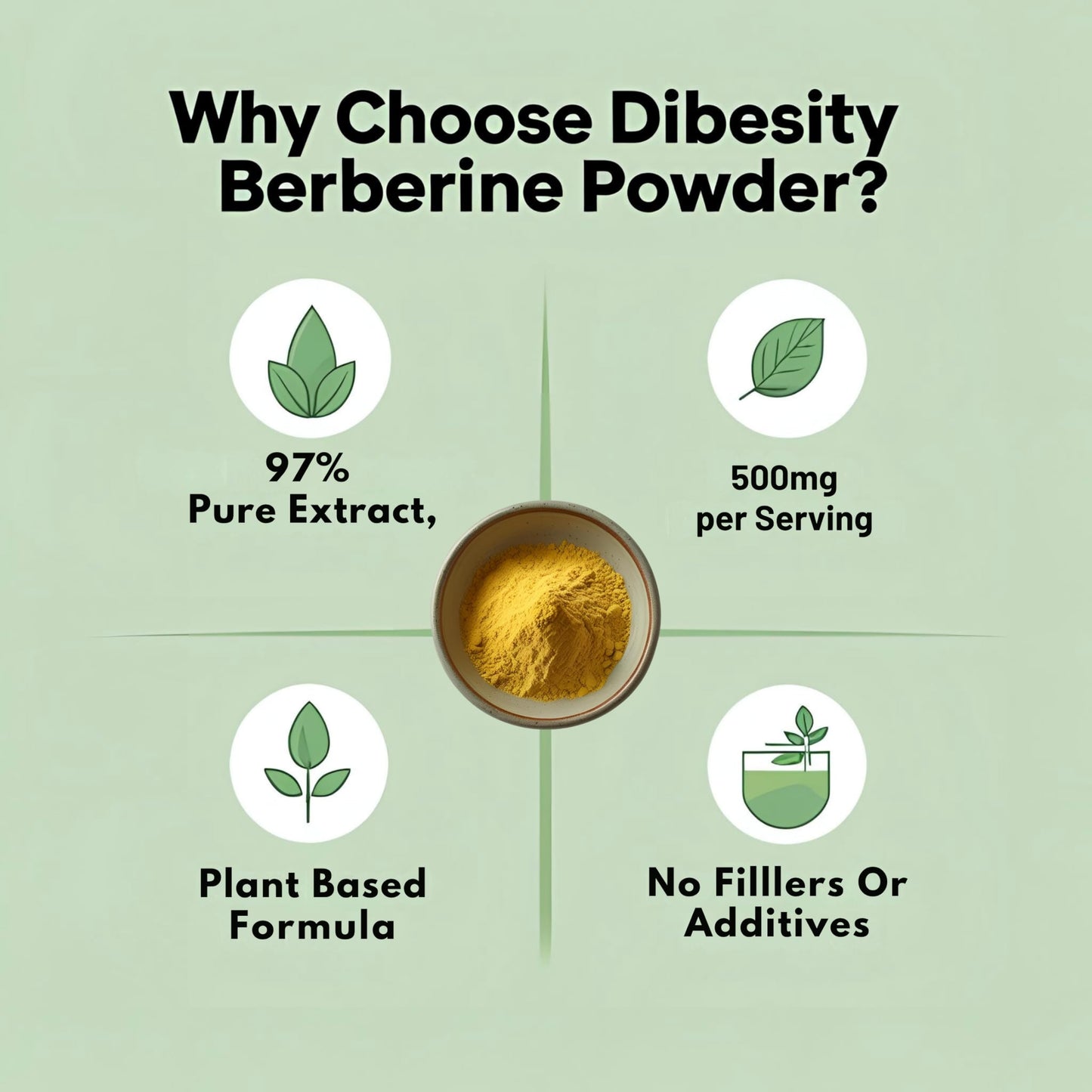 Dibesity Berberine Powder 3.5 Ounces