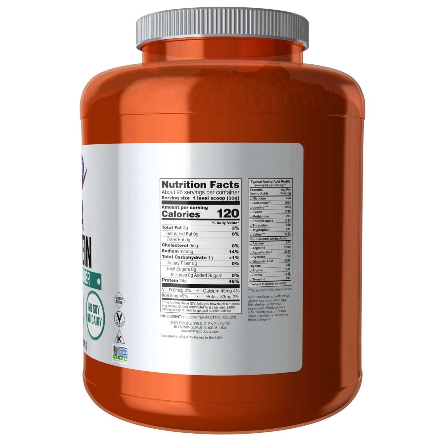 NOW Foods Pea Protein Powder, 7 Pound, 112 Servings