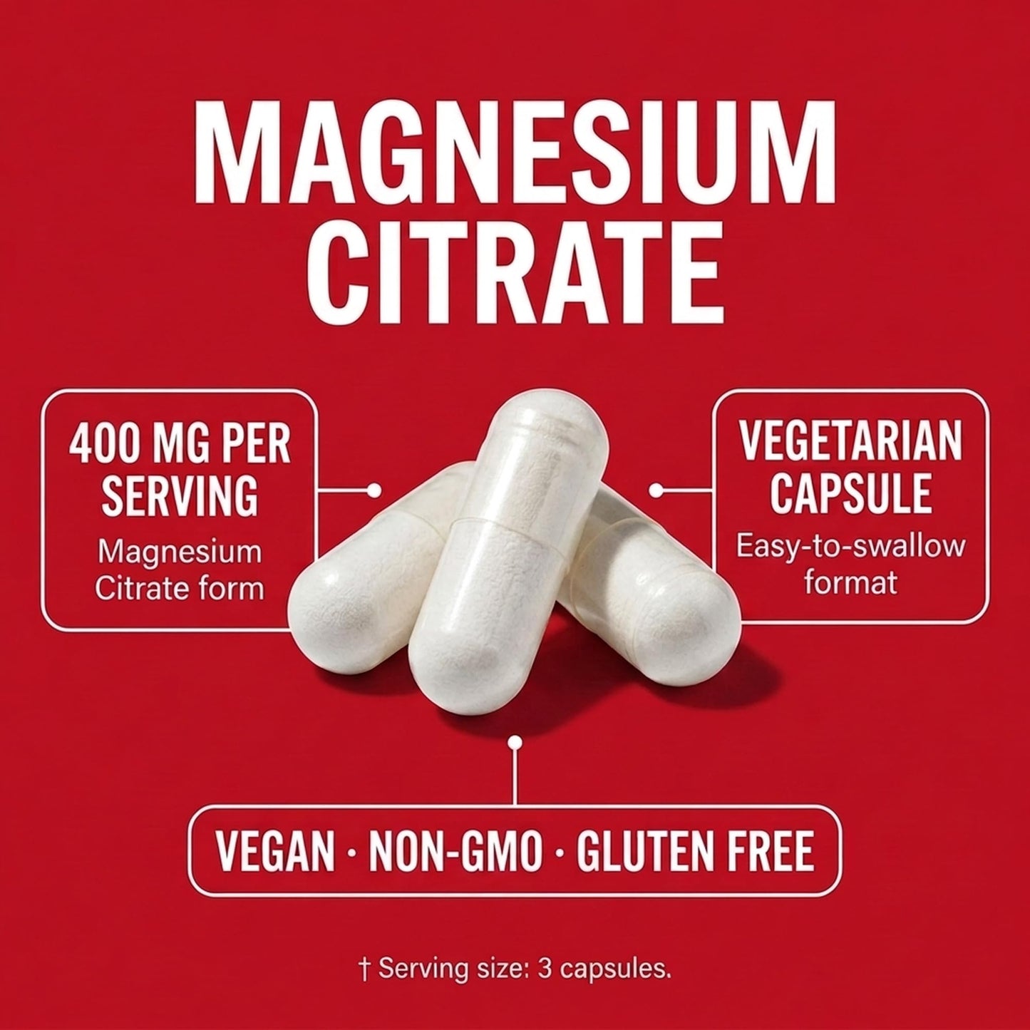 Olympian Labs Magnesium Citrate 400mg Capsules, 300 Count