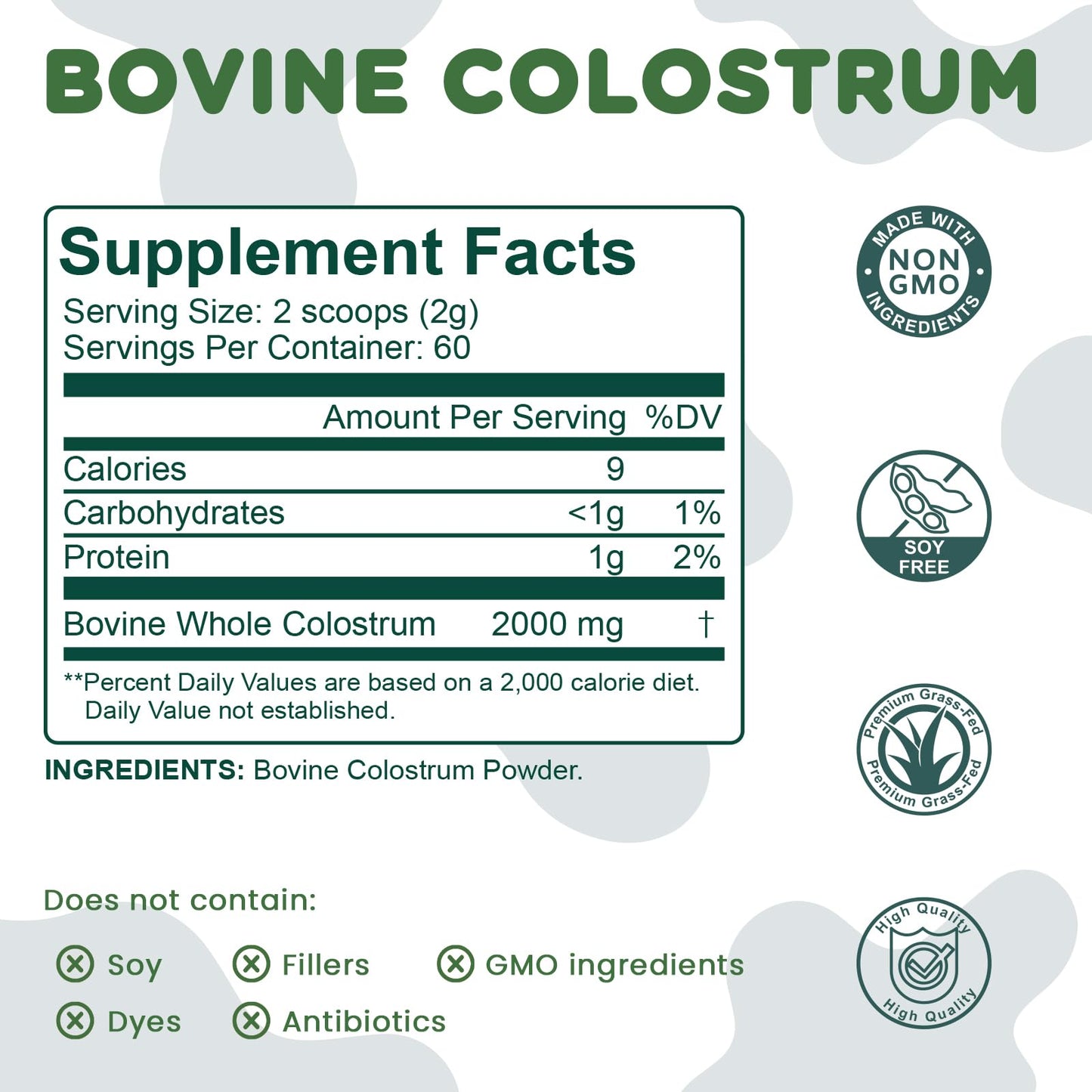 MICYDELAS Bovine Colostrum Supplement Powder 4.23 Ounce