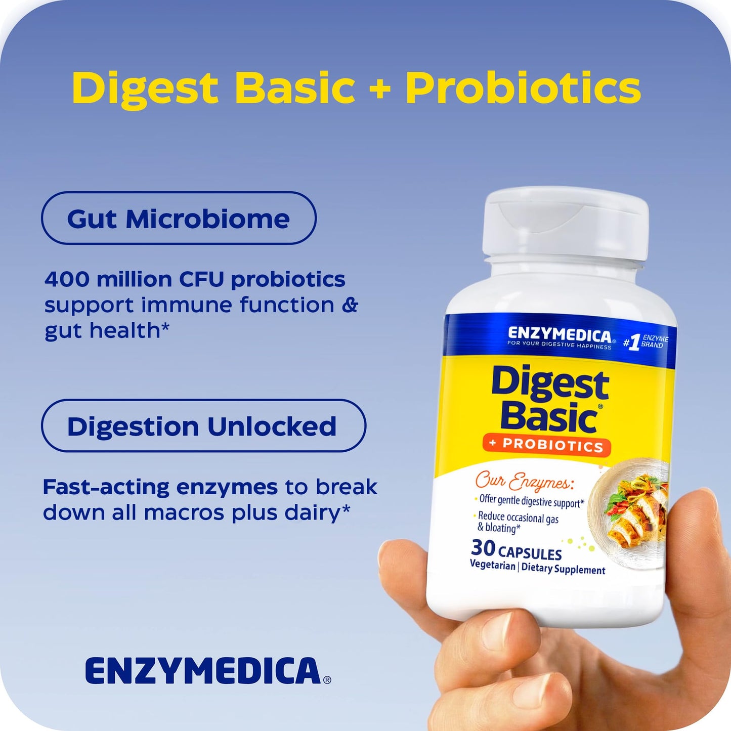 ENZYMEDICA Digest Basic + Probiotics Capsules, 30 Capsules