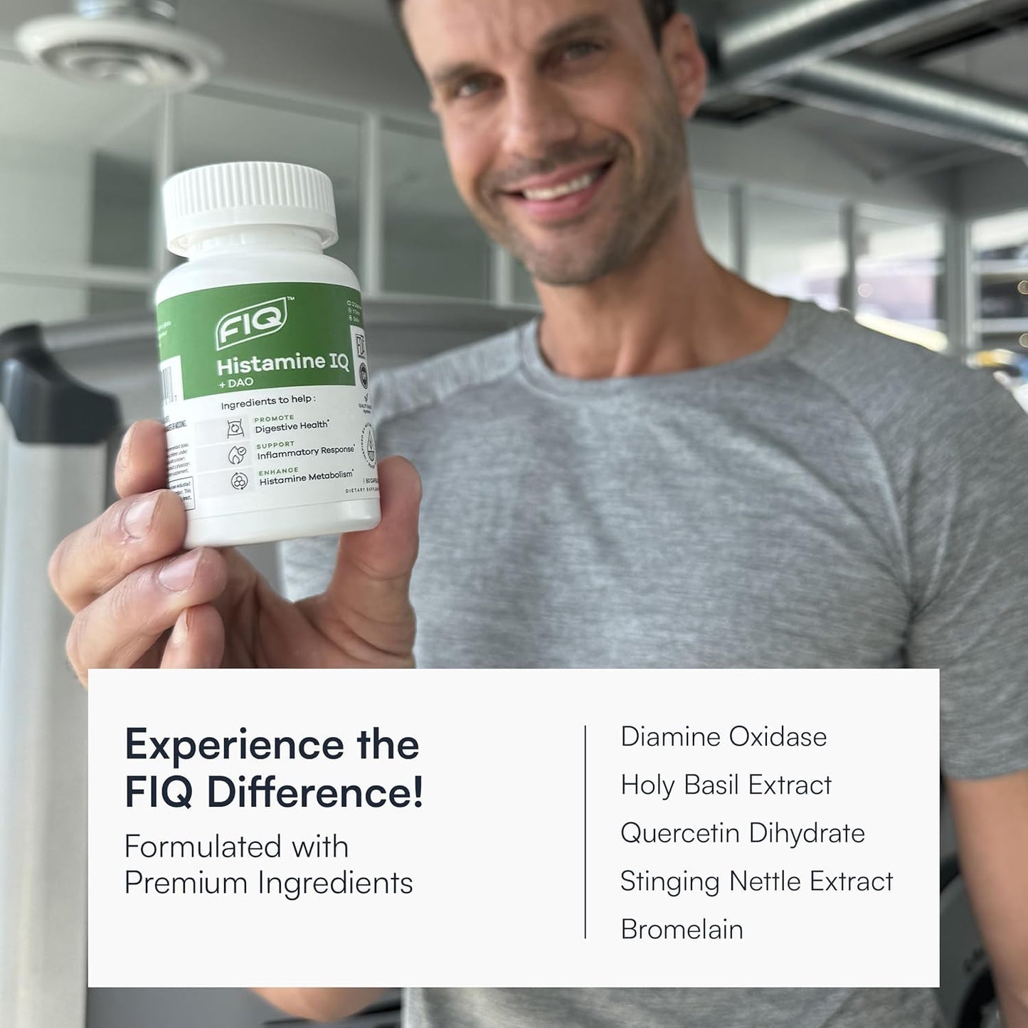 FIQ Formula IQ Histamine IQ Diamine Oxidase (DAO) Enzyme Supplement DAO Histamine Blocker Immune Support Capsules, 60 Count