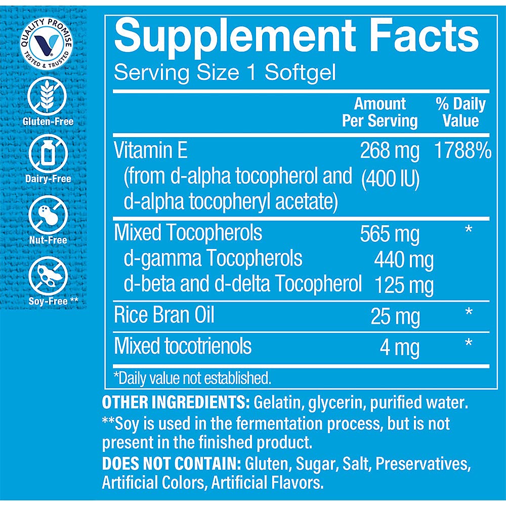 The Vitamin Shoppe Vitamin E 400 IU Softgel, 120 Count