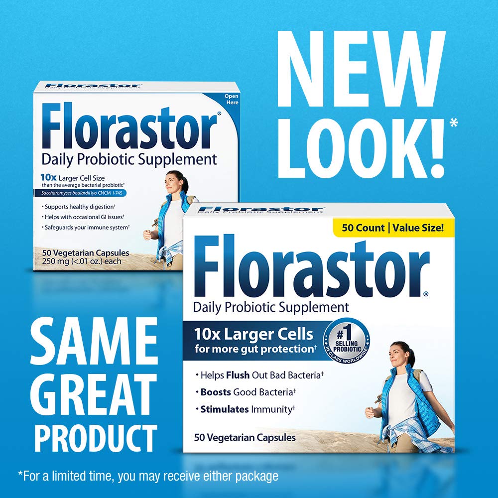Florastor Daily Probiotic Capsule, Saccharomyces boulardii CNCM I-745, 216 Capsules