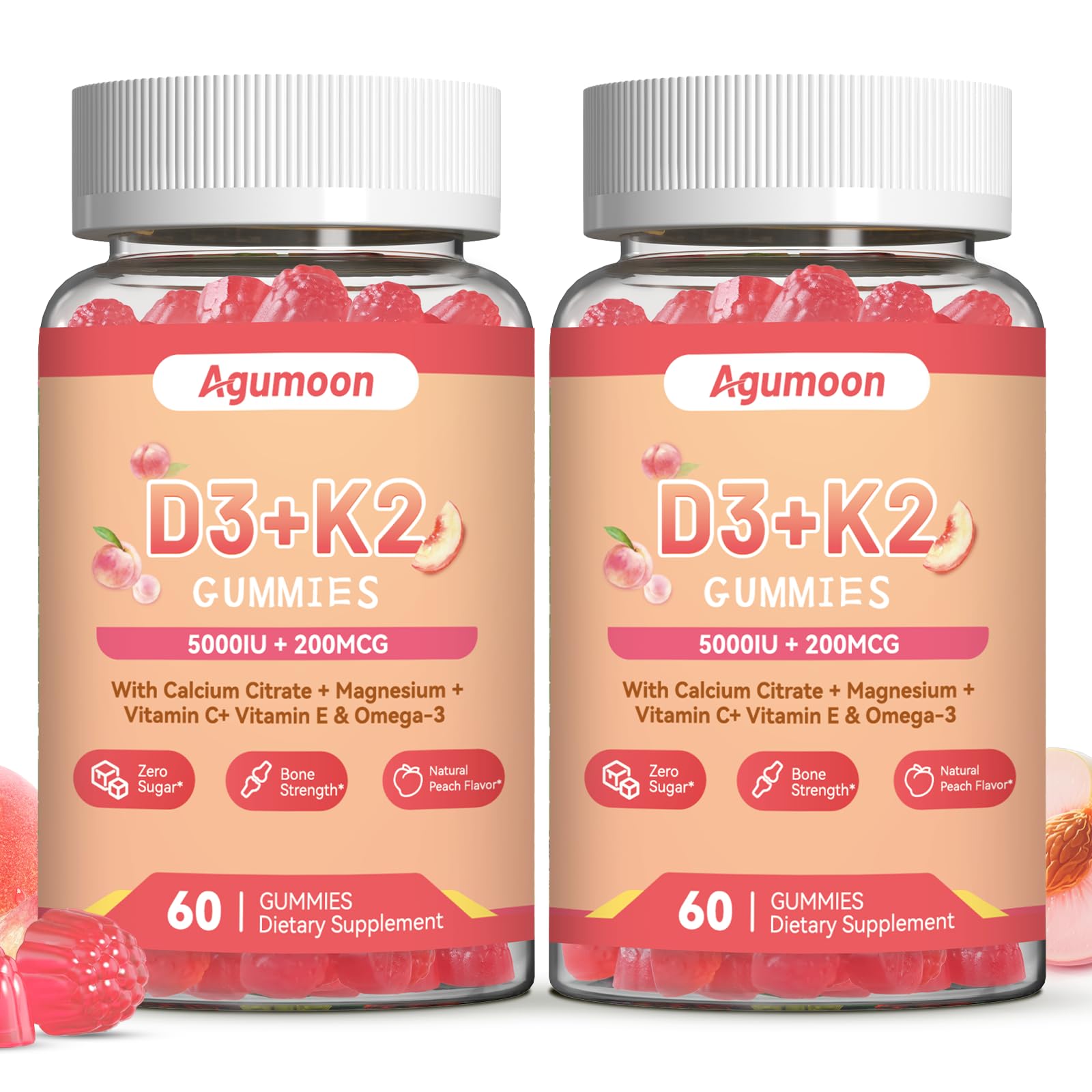Agumoon Vitamin D3 K2 Gummies 120 Gummies