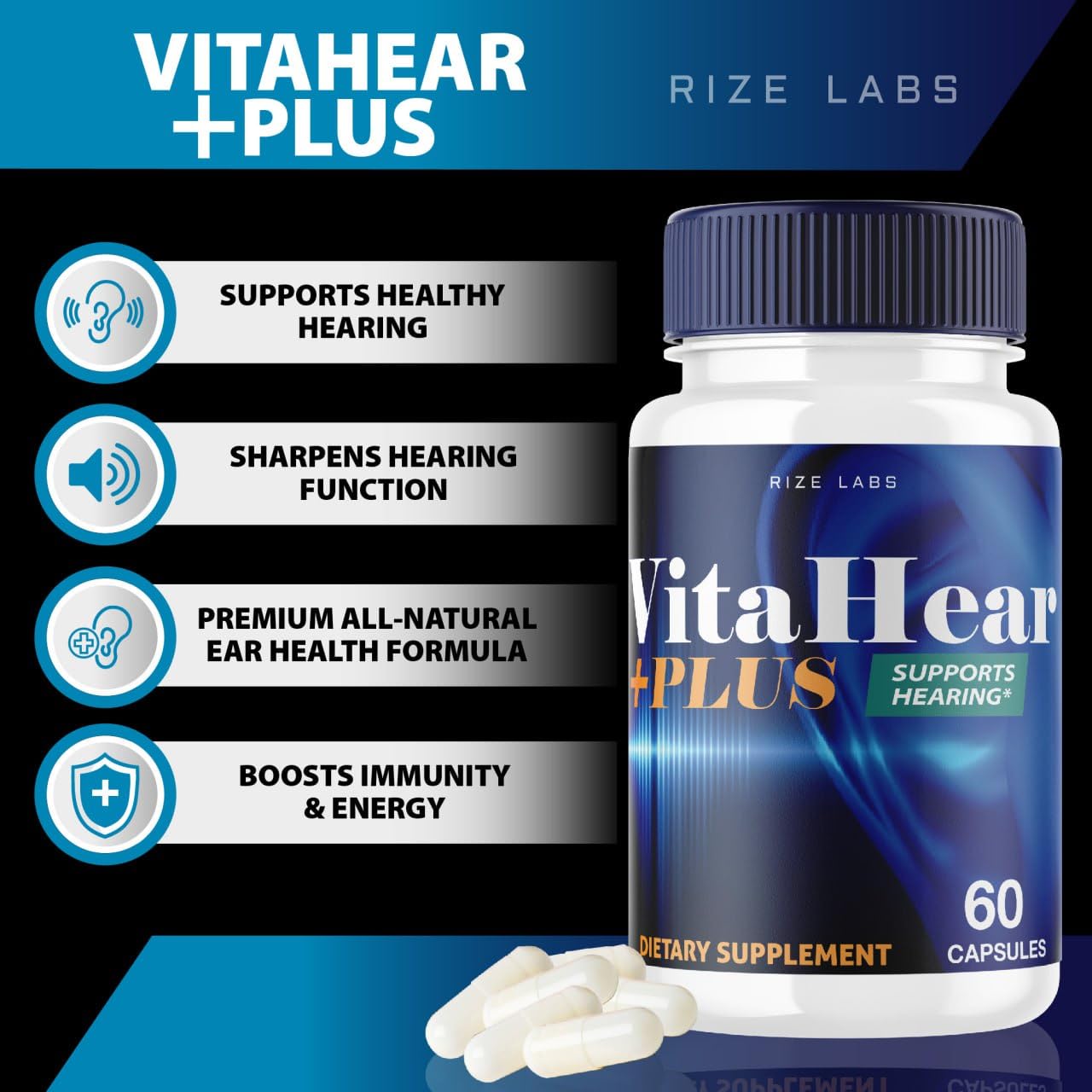 rize labs VitaHear Plus Supplement Capsule 60 Capsules