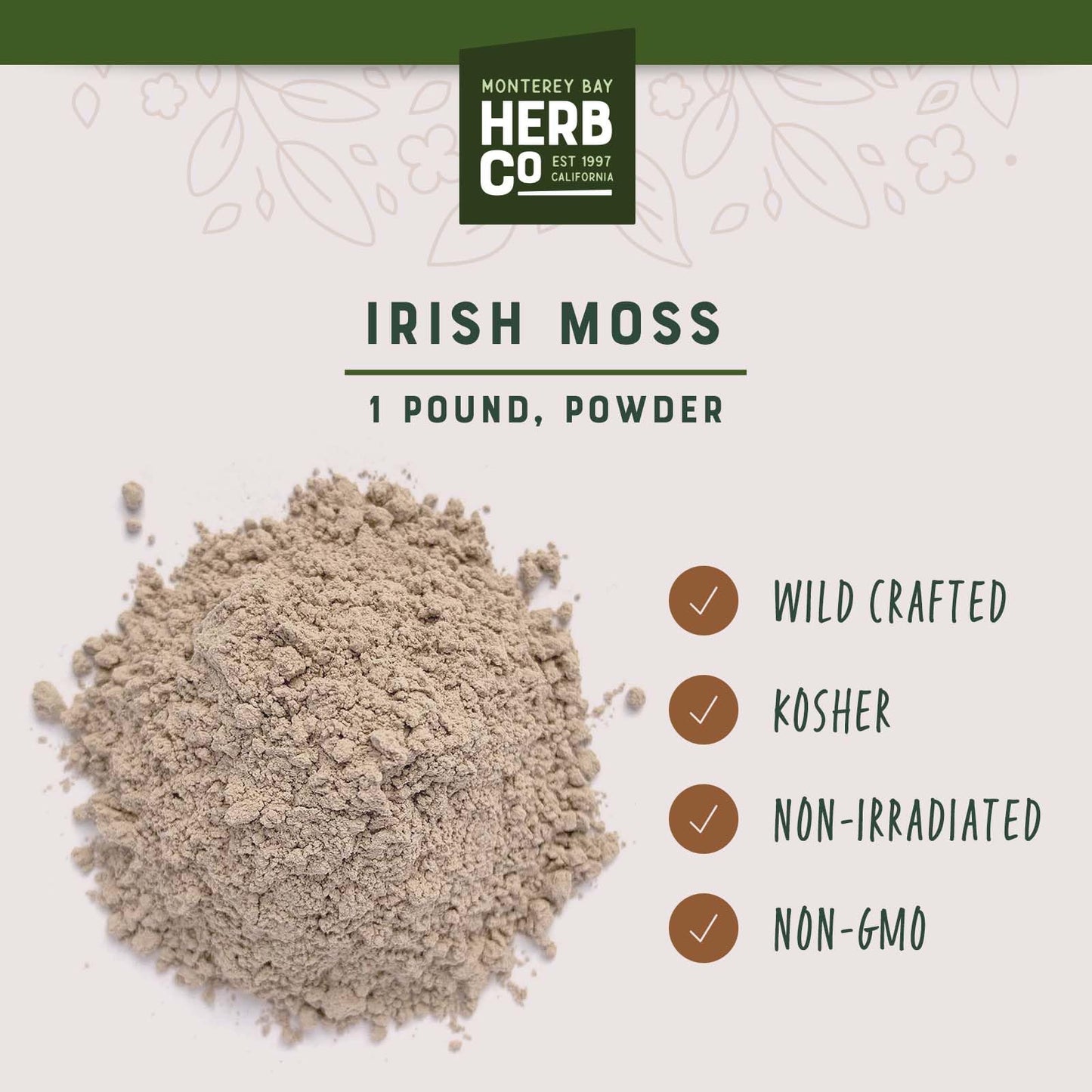 MONTEREY BAY HERB CO Pacific Irish Moss Powder 1 lb