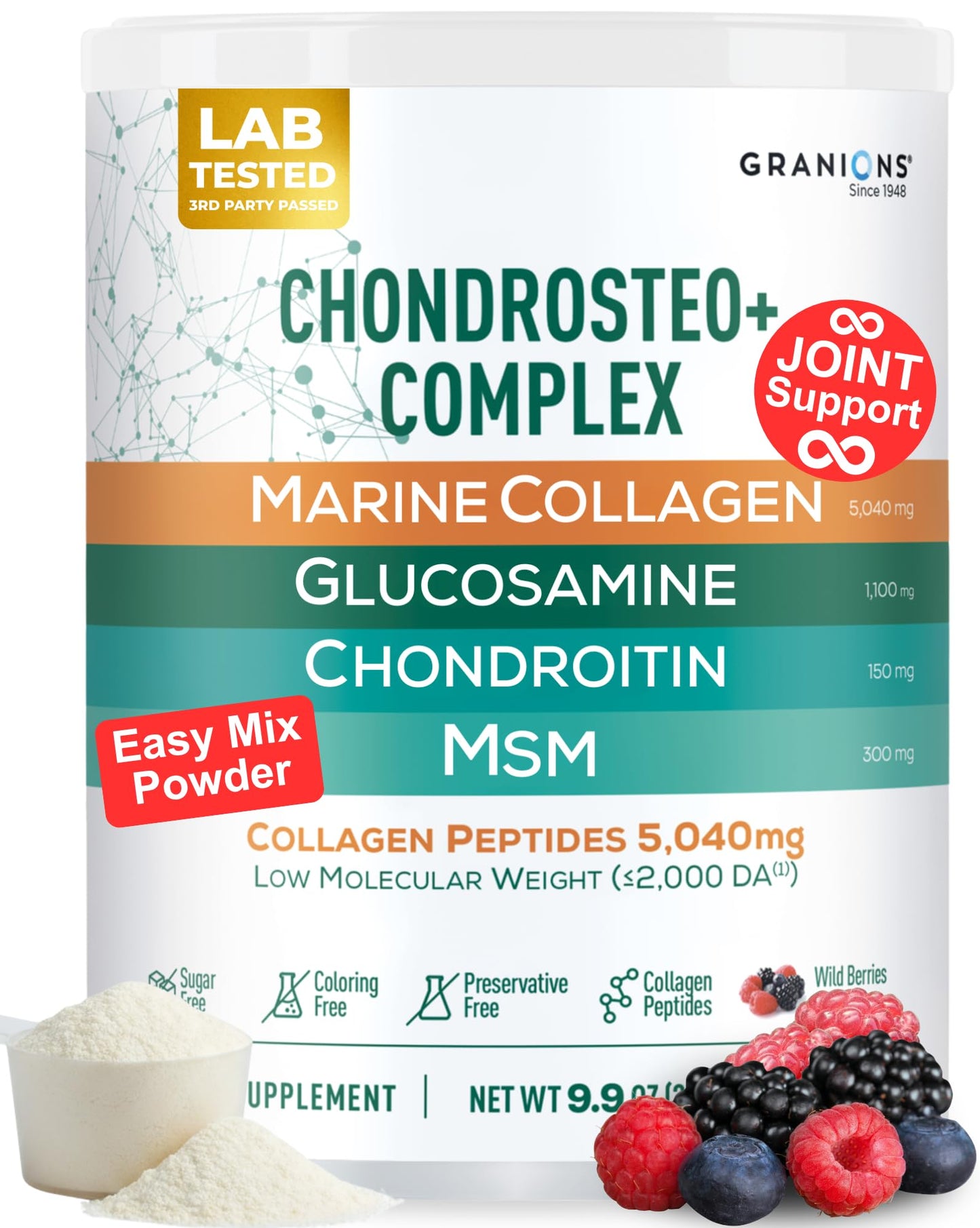 Granions Glucosamine Chondroitin MSM Powder 9.91 oz