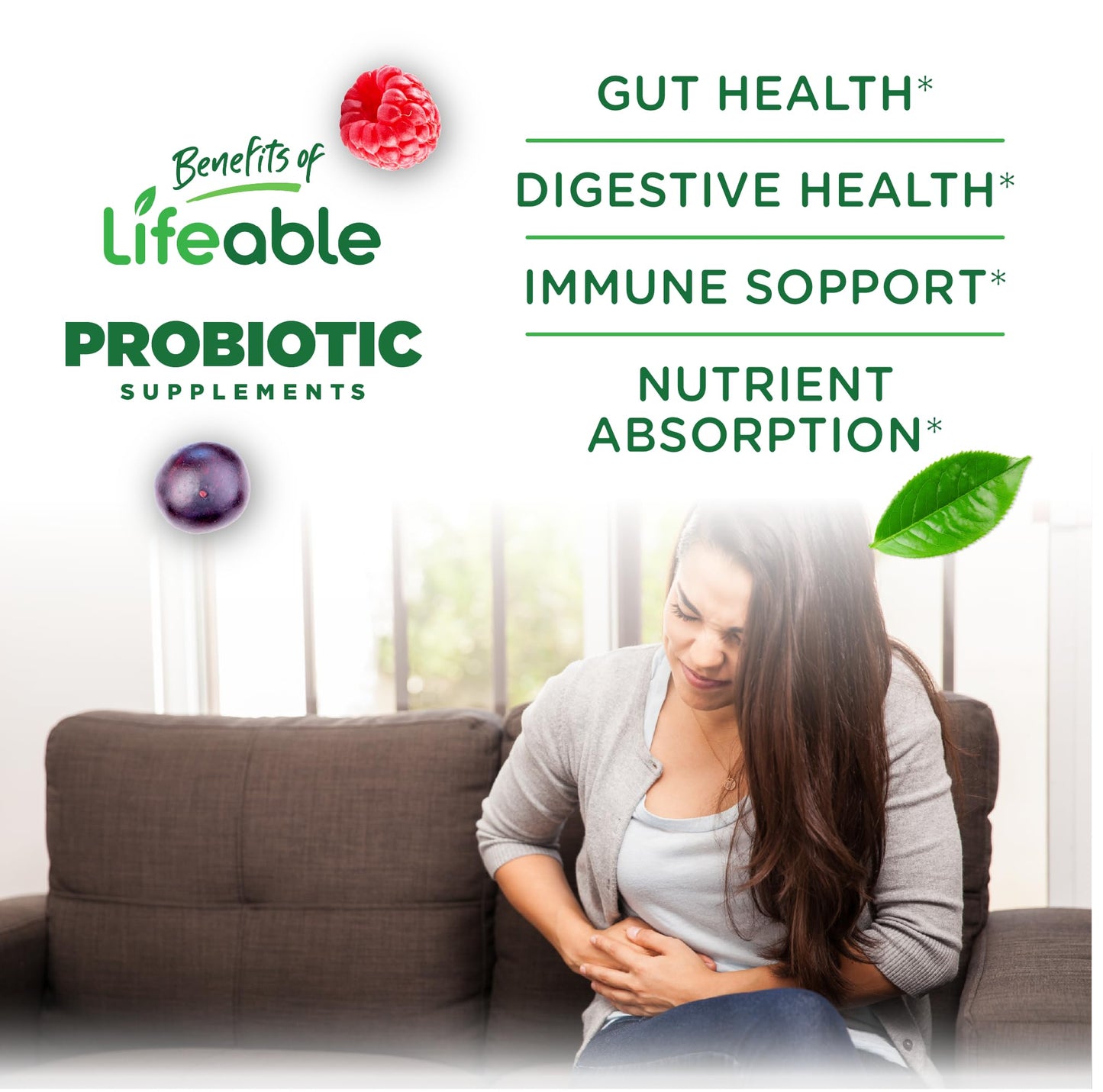 Lifeable Sugar Free Probiotics with Prebiotics Fiber Gummy 90 Gummies