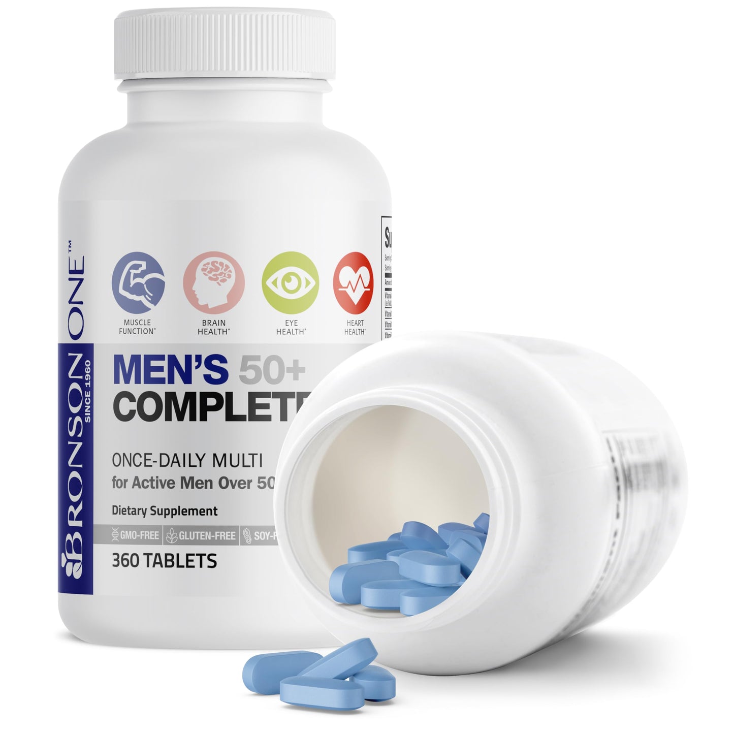 Bronson ONE Daily Men's 50+ Complete Multivitamin Multimineral Tablets, 360 Count