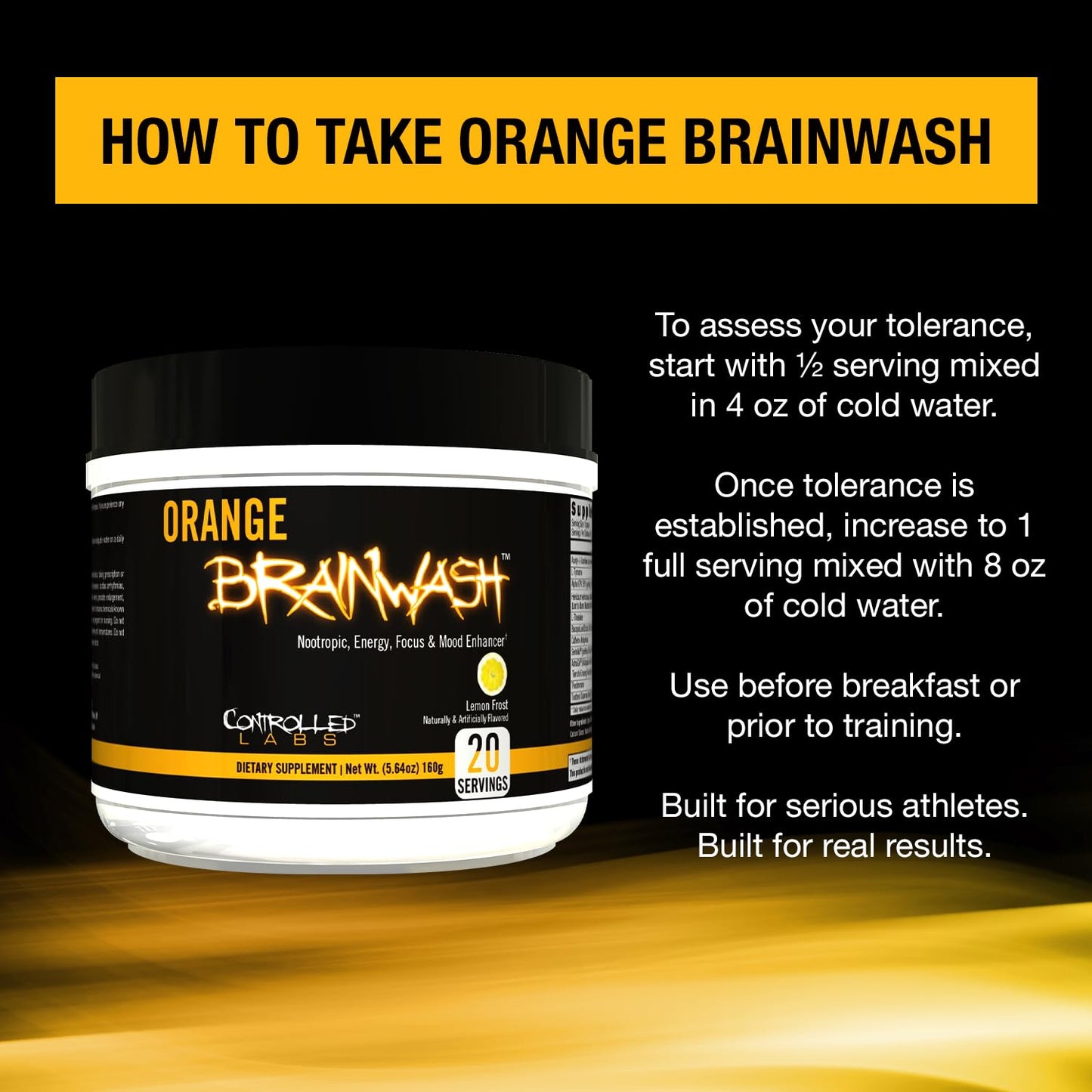 CONTROLLED LABS Orange Brainwash Powder, 5.6 Ounce