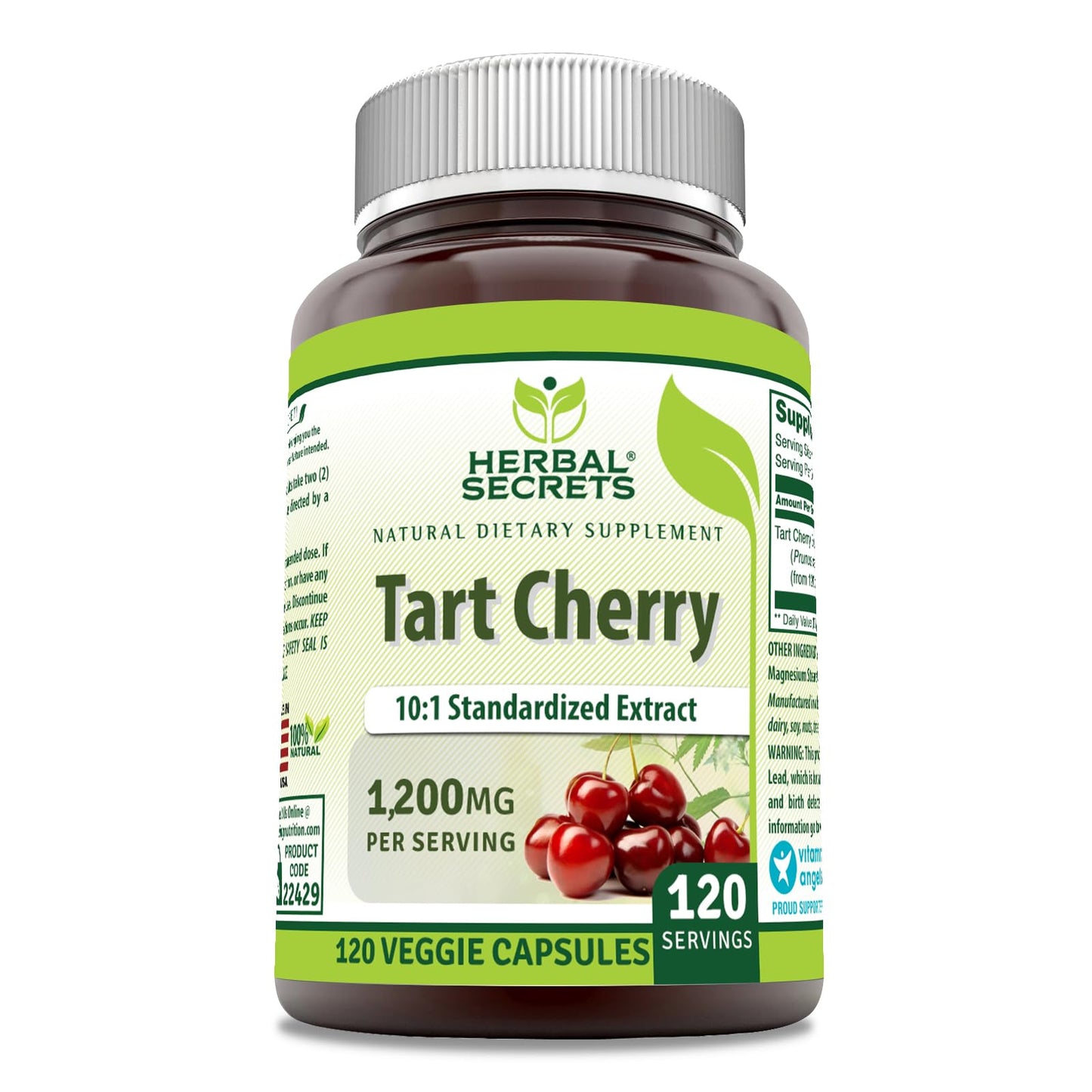 Herbal Secrets Tart Cherry 10:1 Standardized Extract Capsule, 120 Veggie Capsules