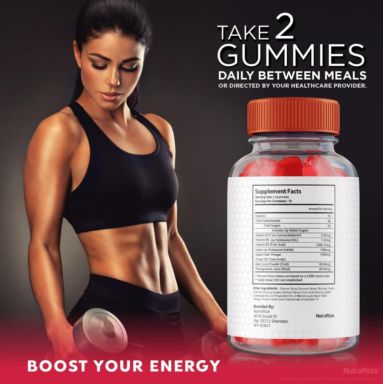 NutraRize KetoFast4ME ACV Gummies, 120 Gummies