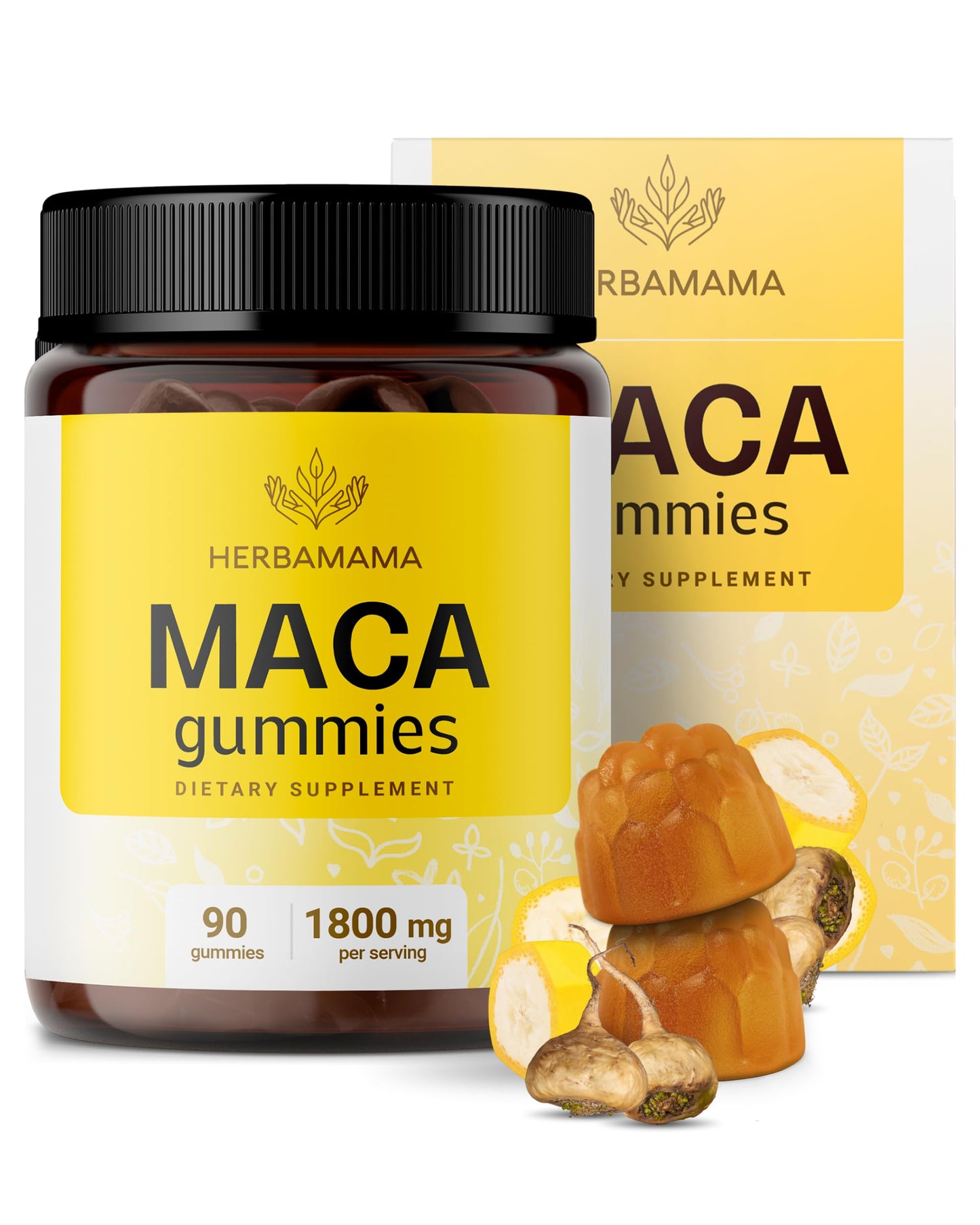 HERBAMAMA Maca Root Gummies 90 Count
