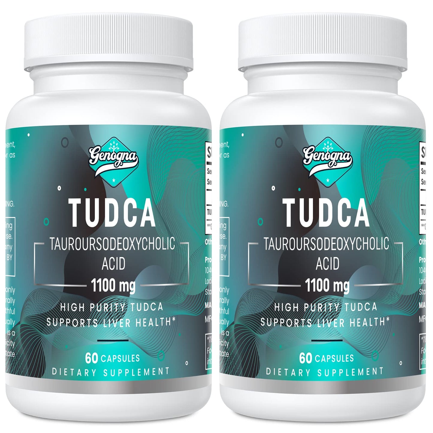 Genogna TUDCA 1100mg Liver Support Detox Capsules, 120 Capsules