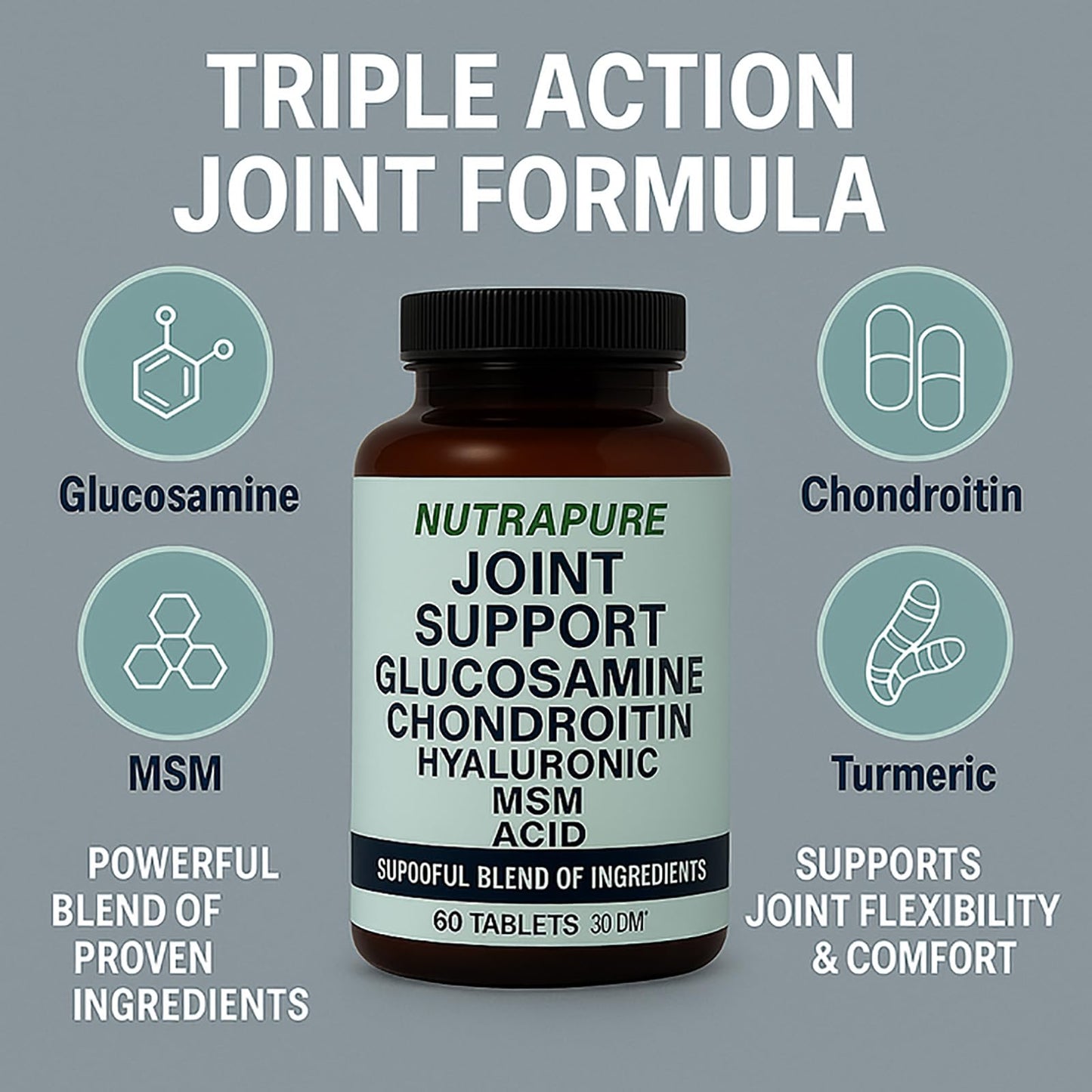 WXDOAU Nutrapure Joint Support Capsule, 120 Veggie Capsules