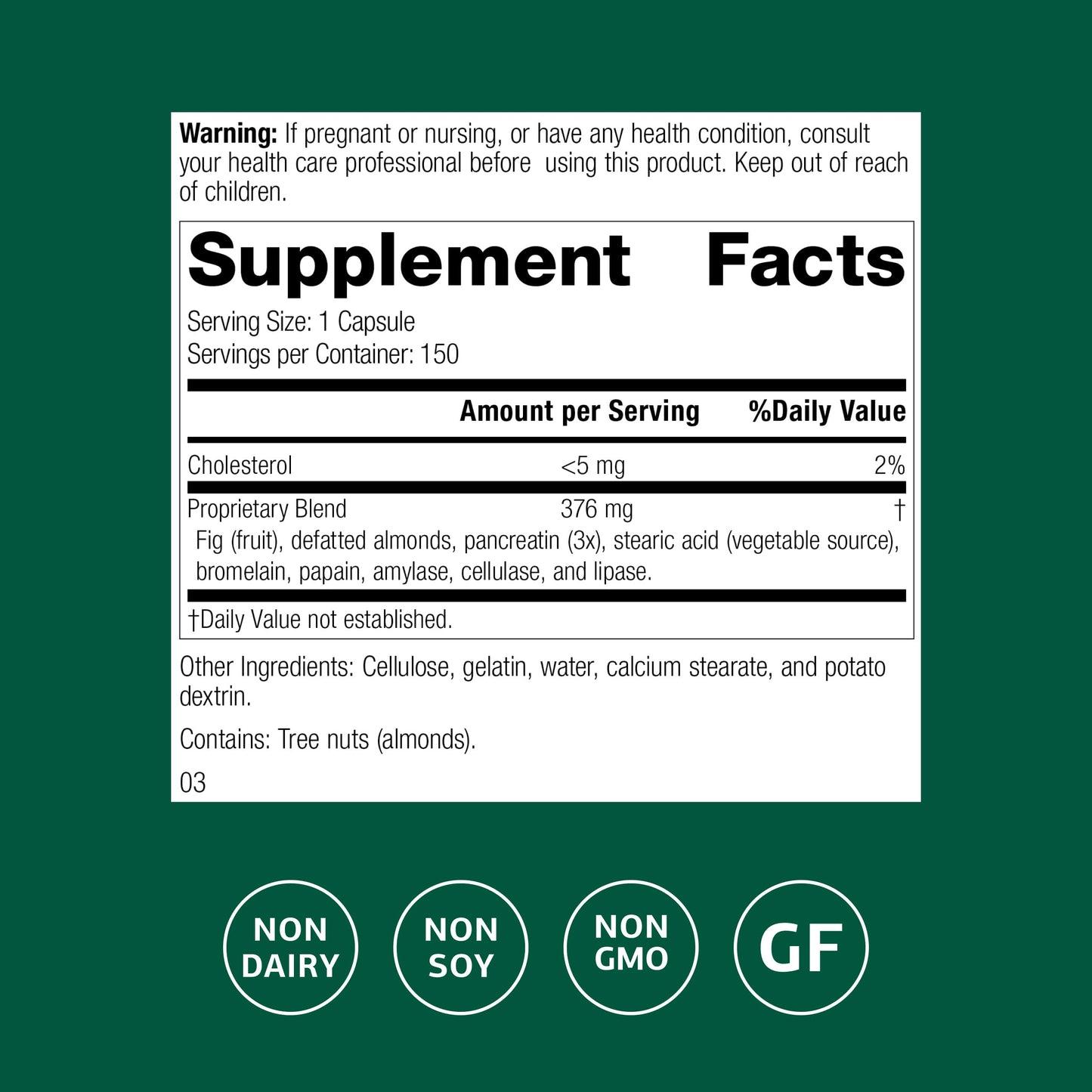 Standard Process Inc. Multizyme Capsules 150