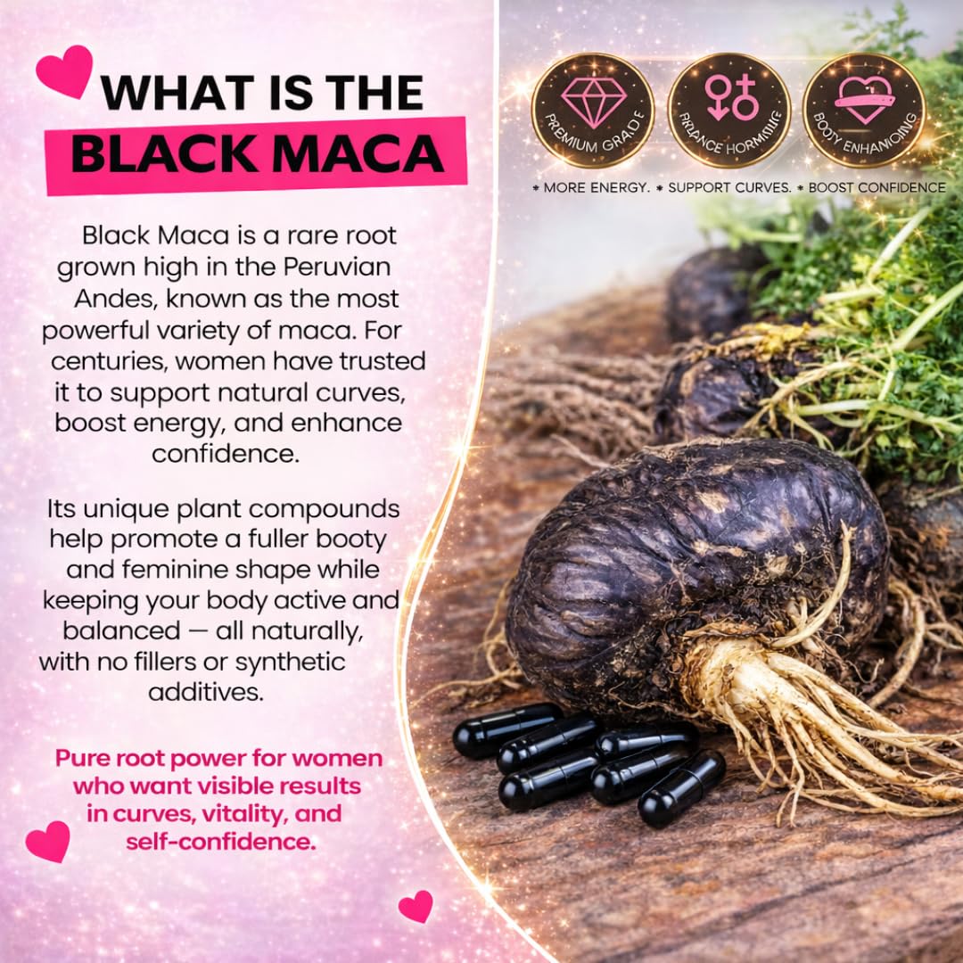 Curvy Fruit Genuine Black Maca Root Capsules, 1 Count