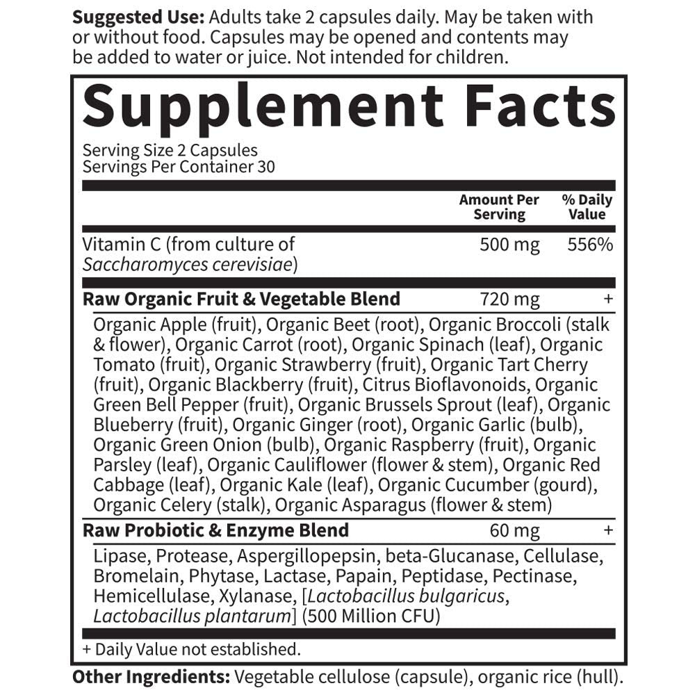 Garden of Life Vitamin Code Raw Vitamin C 60 Capsules
