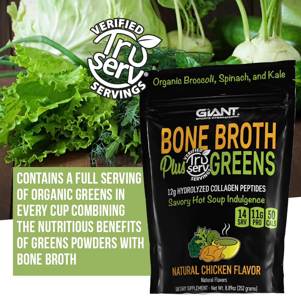 Giant Bone Broth Collagen Plus Greens Powder 8.89 Ounce