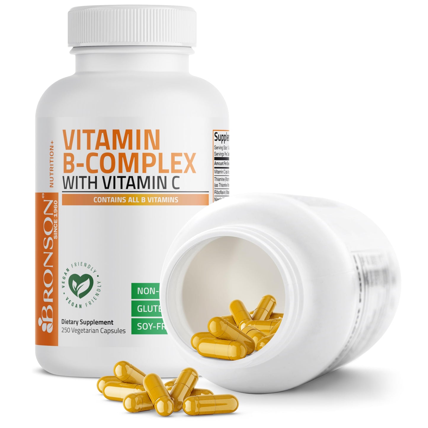 Bronson Vitamin B Complex with Vitamin C Capsule, 250 Capsules