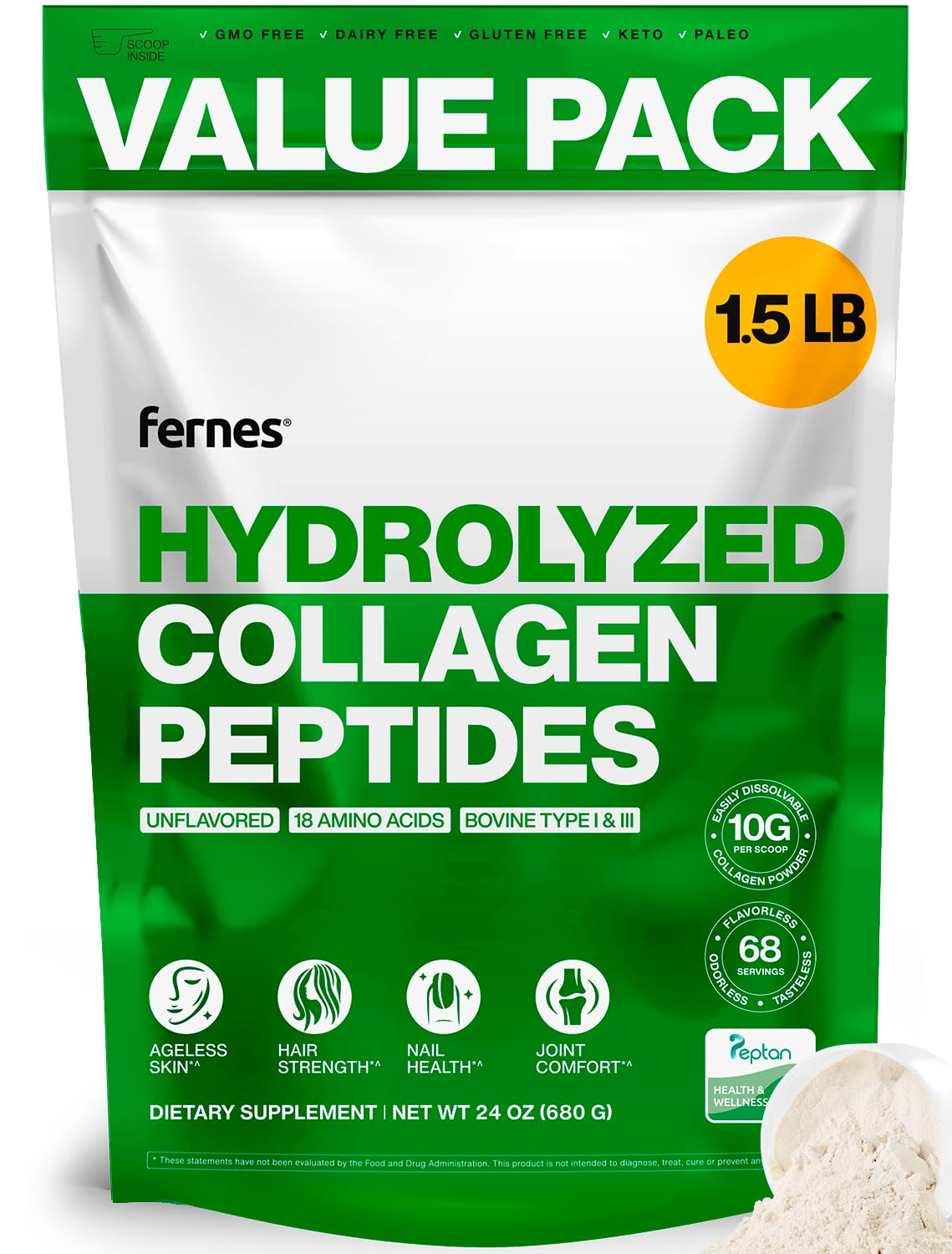 Fernes Collagen Peptides Powder, 24