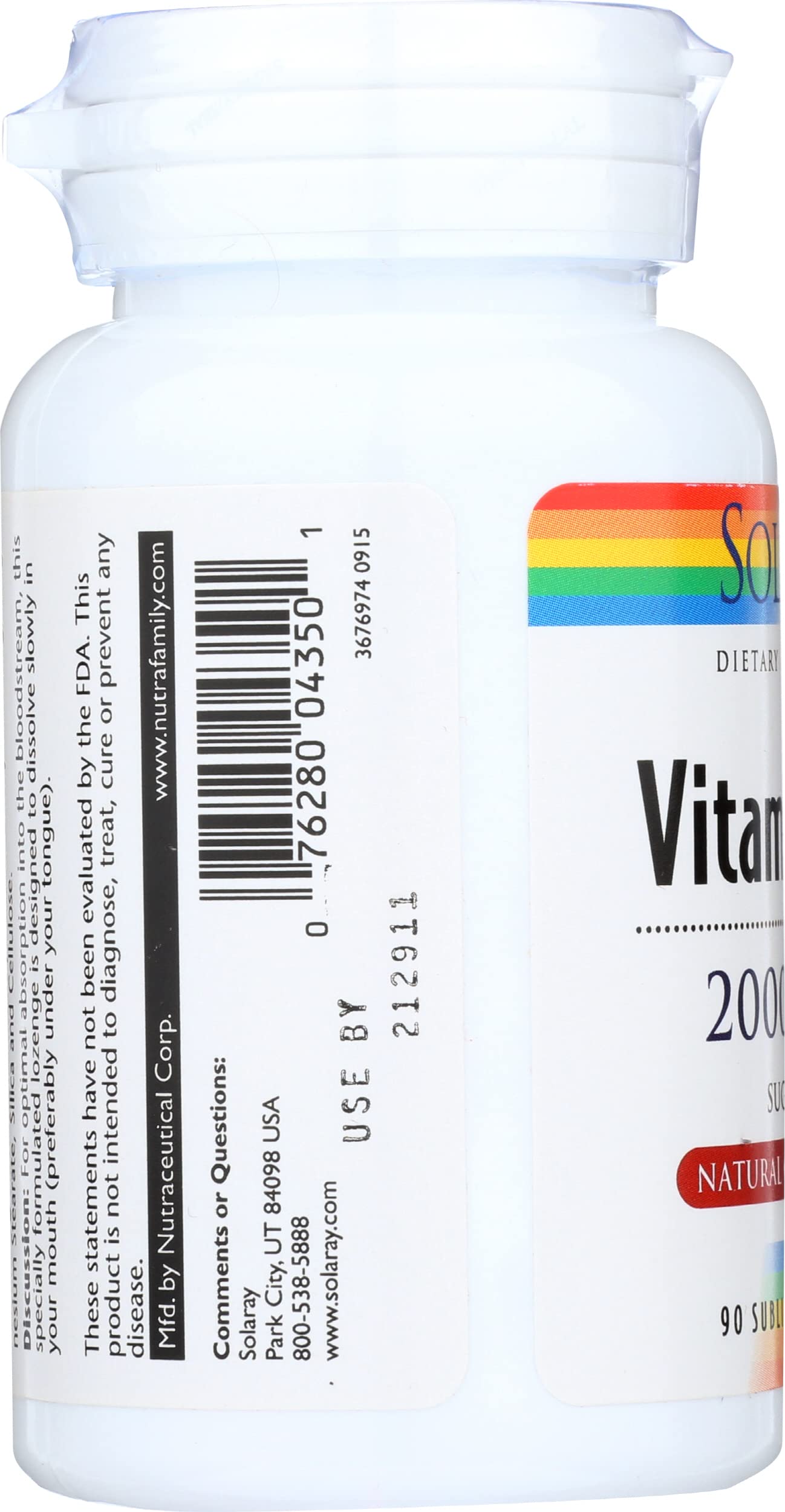 Solaray Vitamin B12 2000mcg Lozenge, 90 Count