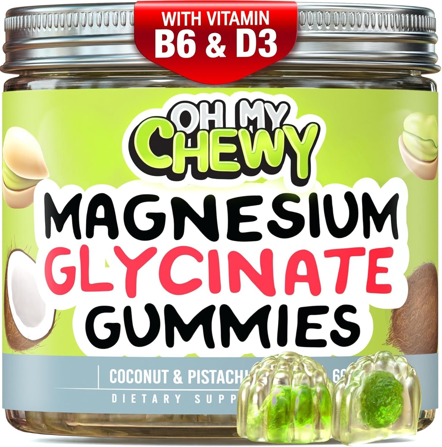 OH MY CHEWY Magnesium Glycinate Gummies, 120 Count