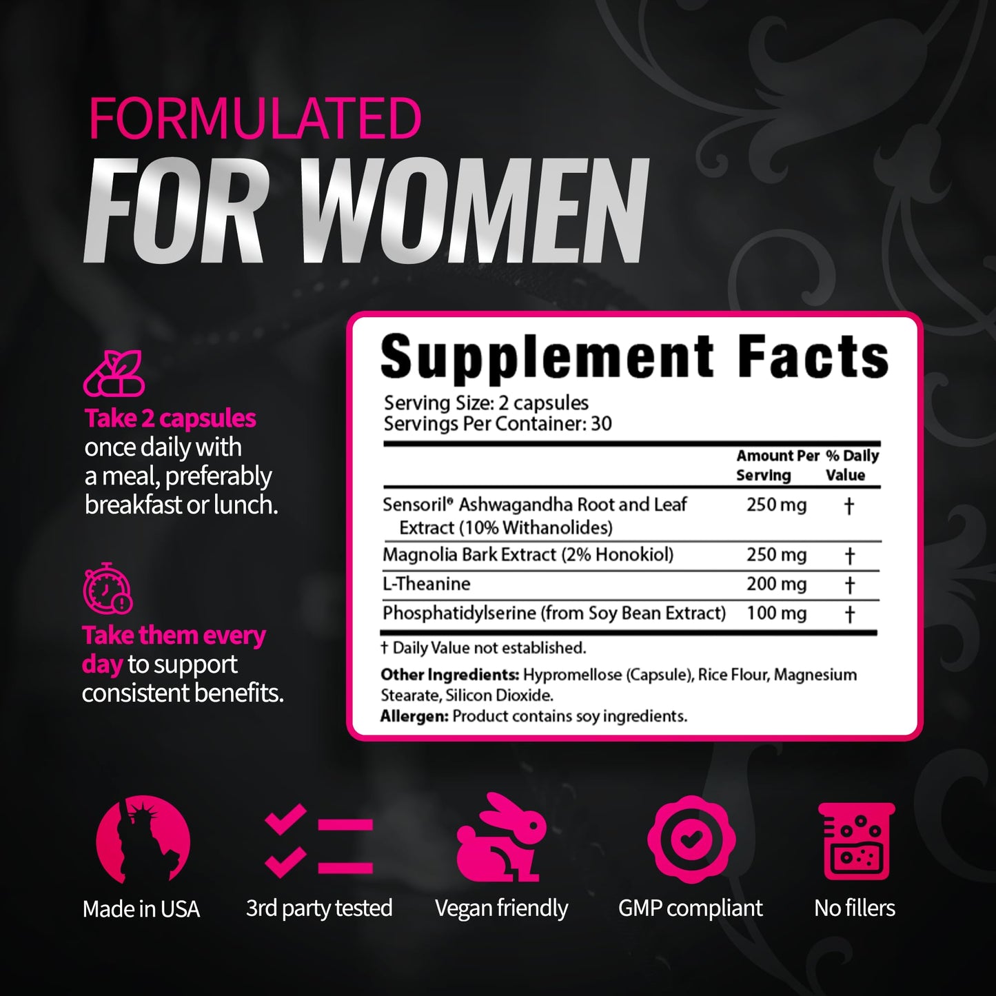 Bold Buns Cortisol Supplements for Women Capsules, 60 Count