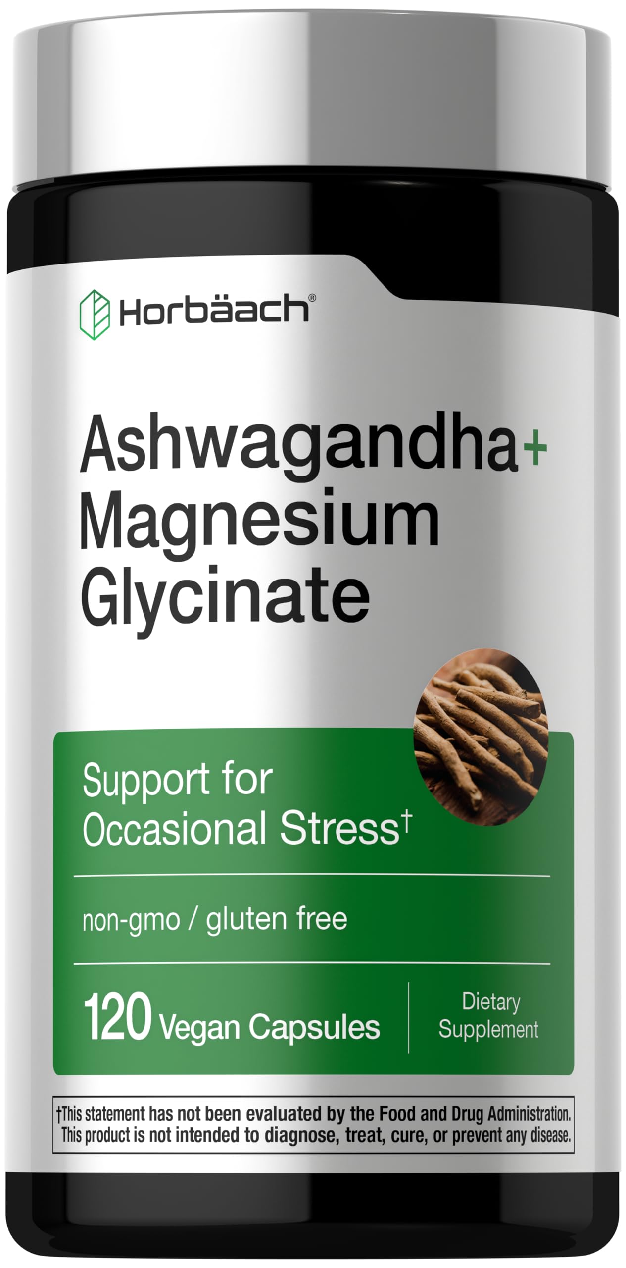 Horbäach Ashwagandha and Magnesium Glycinate 120 Capsules